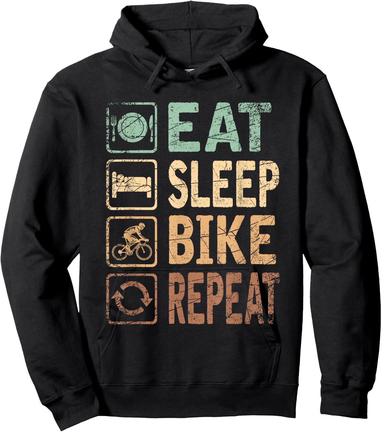 Eat Sleep Bike Repeat Bicycle Hoodie - Hoodie | Black