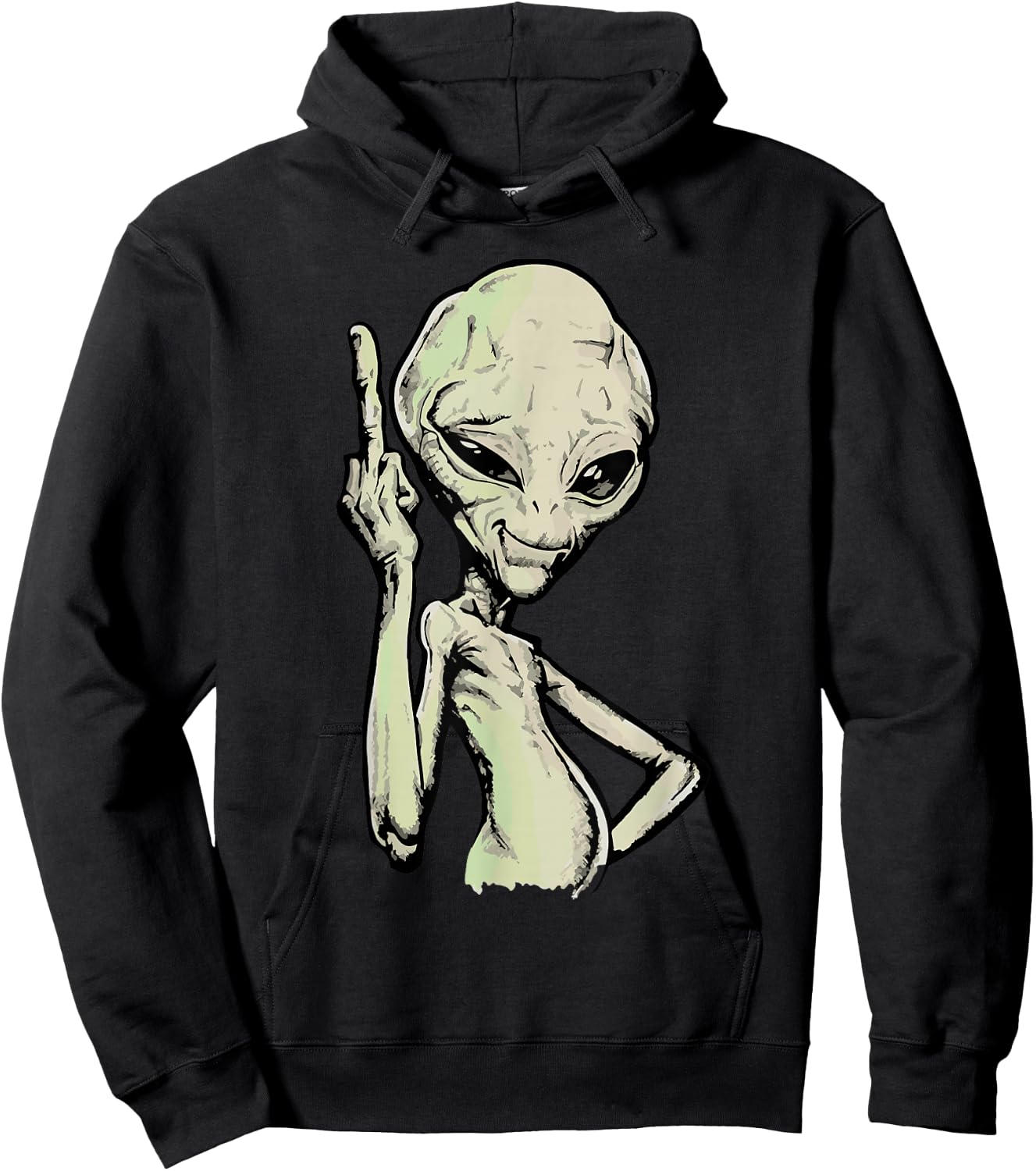 Alien Middle Finger Adult Humour Funny Novelty Hoodie - Hoodie | Black