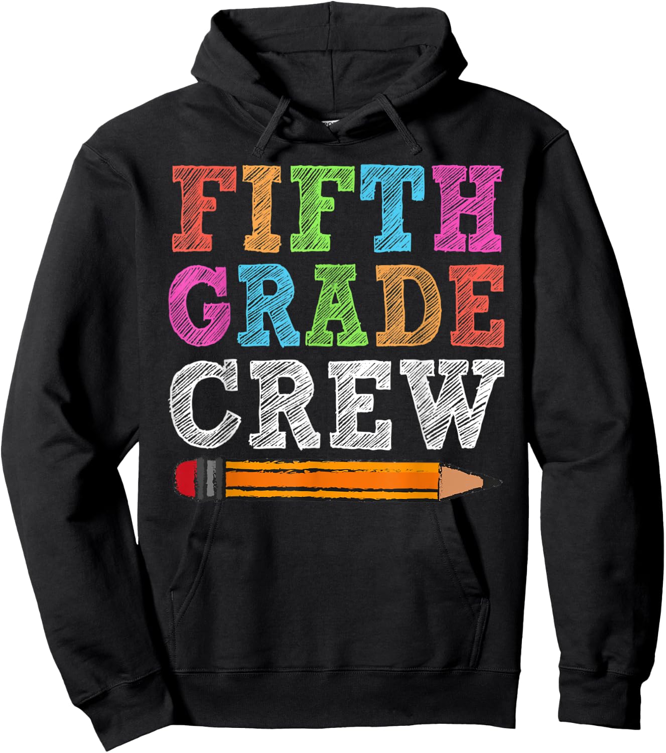 Fifth Grade Crew 5th Grade Gift Back To School Hoodie - Hoodie | Black