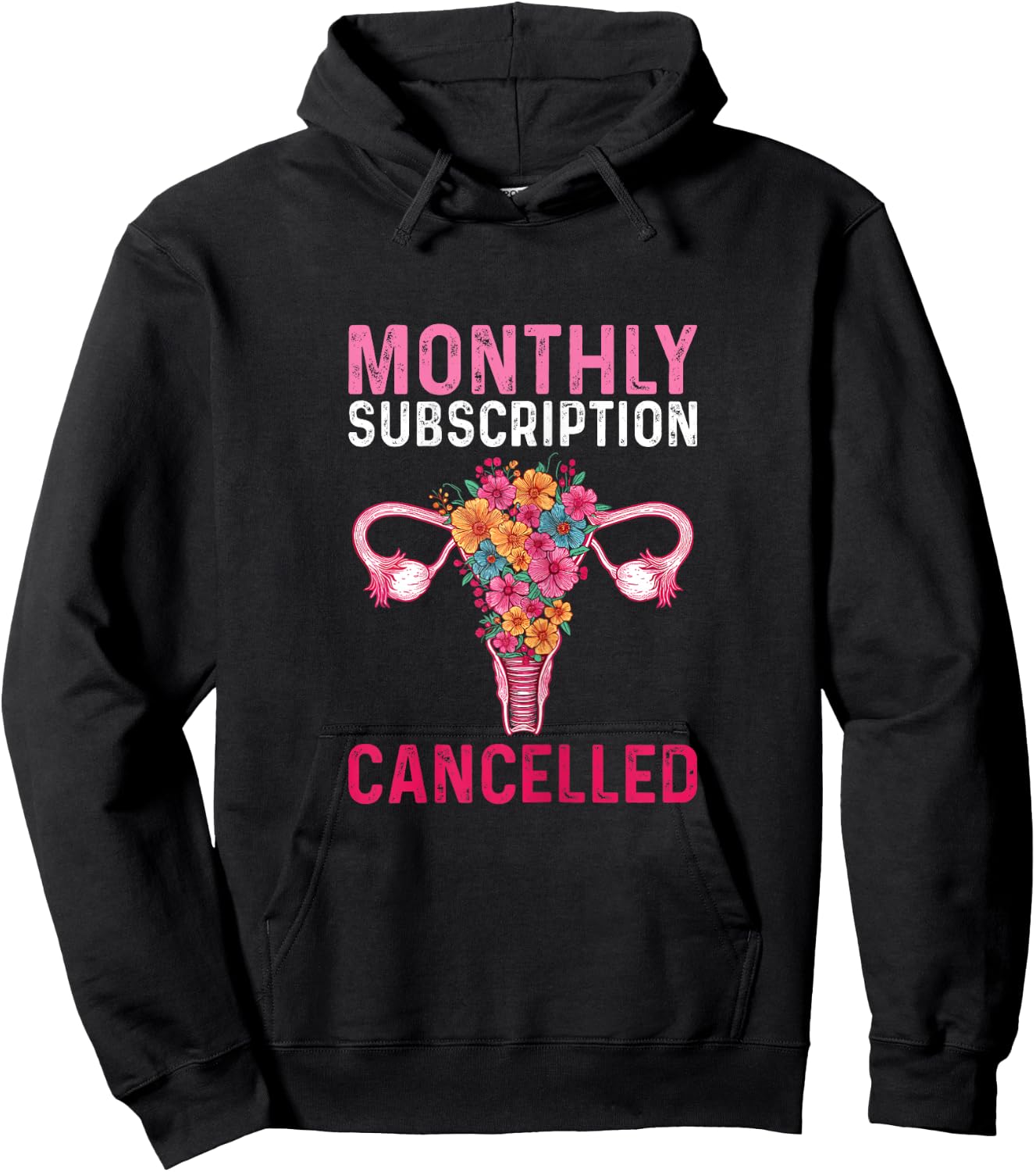 She Was Kinda Cramping My Style Pajama Women's Floral Uterus Hysterectomy 3X-Large Black Short Sleeve Modern Retro Design Hoodie - Hoodie | Black