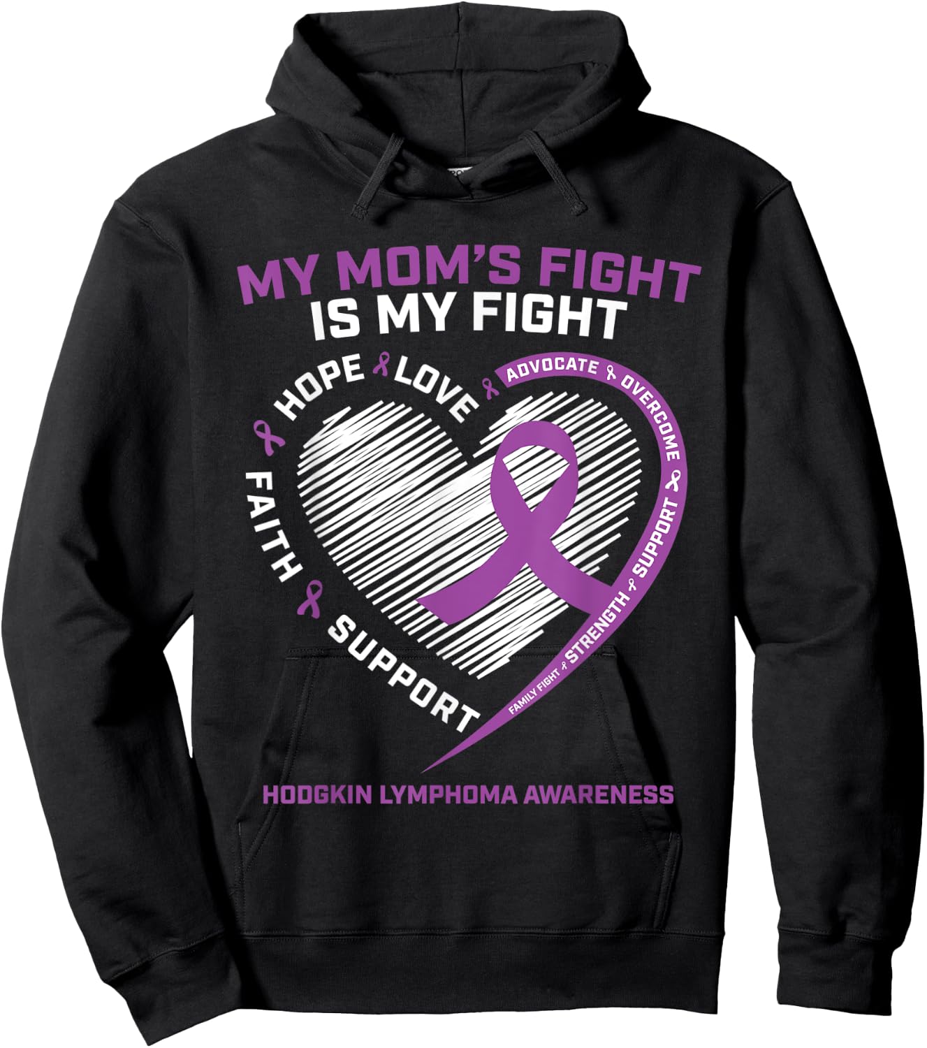 Gift Hodgkin Lymphoma Cancer Mom Hodgkins Lymphoma Awareness Hoodie - Hoodie | Black