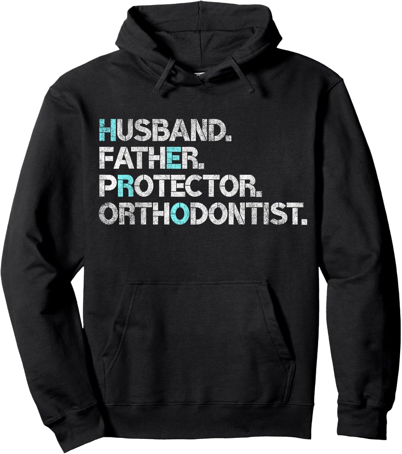 Husband Father Protector Orthodontist Gift Dad Orthodontics Hoodie - Hoodie | Black