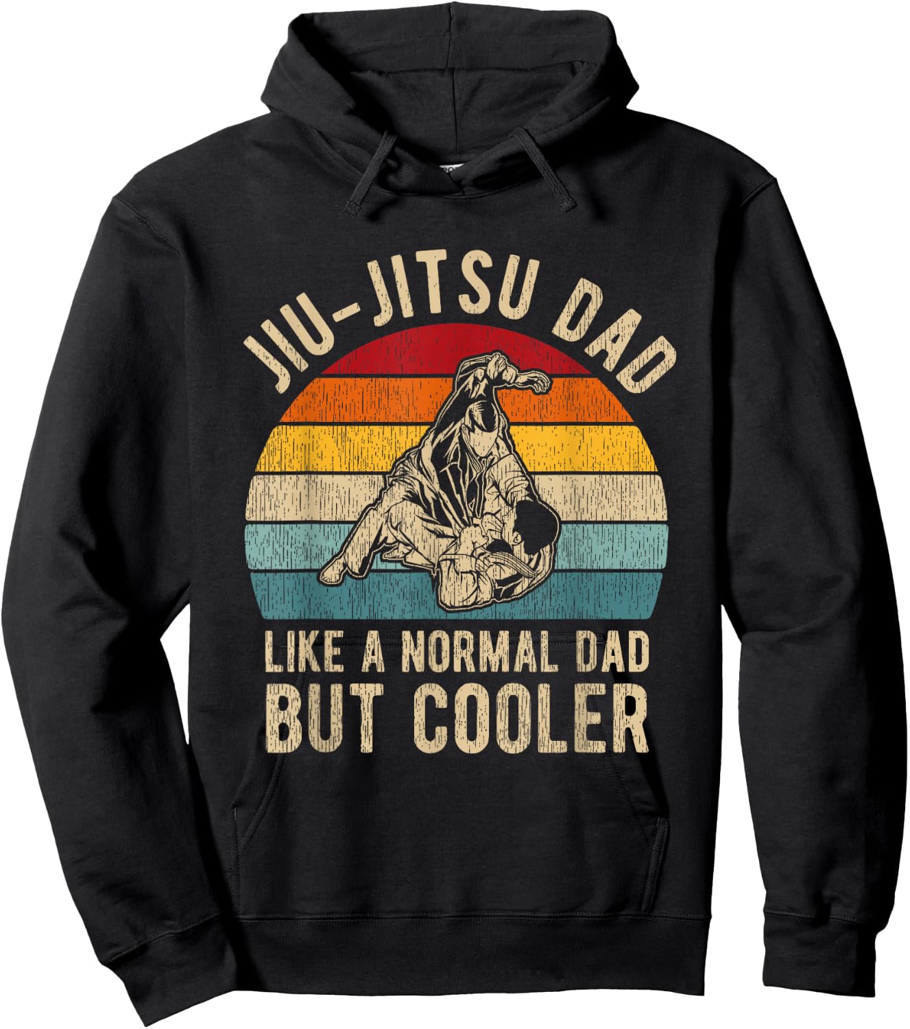 Retro Jiu-Jitsu Dad Shirt BJJ Men Father Vintage Hoodie - Hoodie | Black