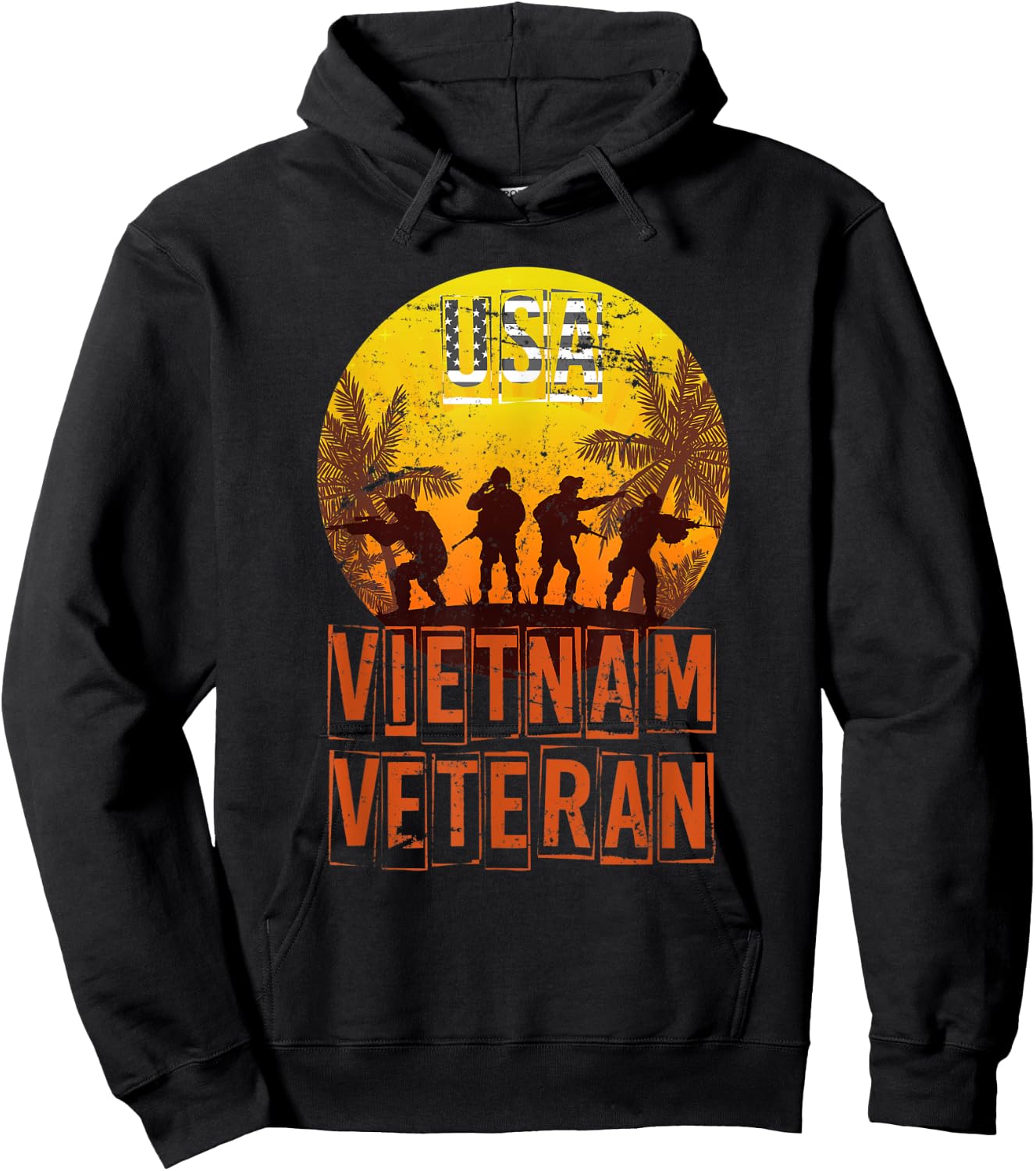 USA Patriotic Vietnam Veteran Women Men Hoodie - Hoodie | Black