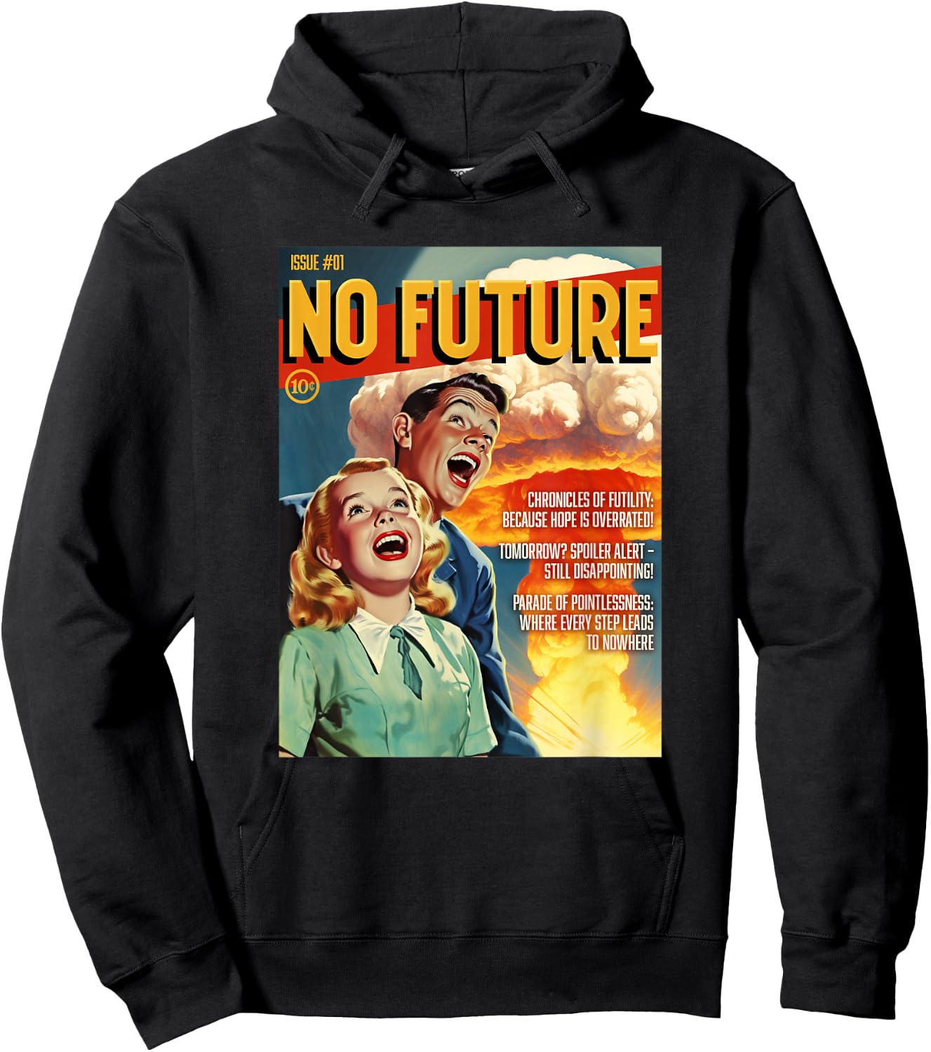 No Future 1950s Horror Comic Cover Hoodie - Hoodie | Black