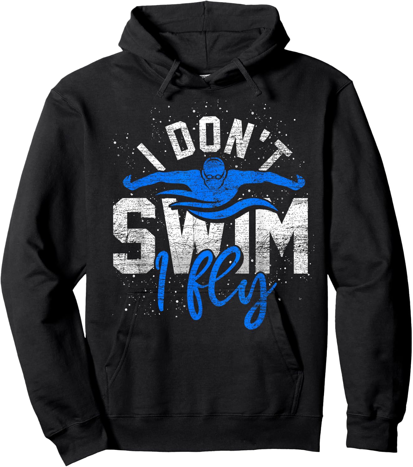 Ich schwimme nicht ich fliege Water Sports Funny Swimming Hoodie - Hoodie | Black