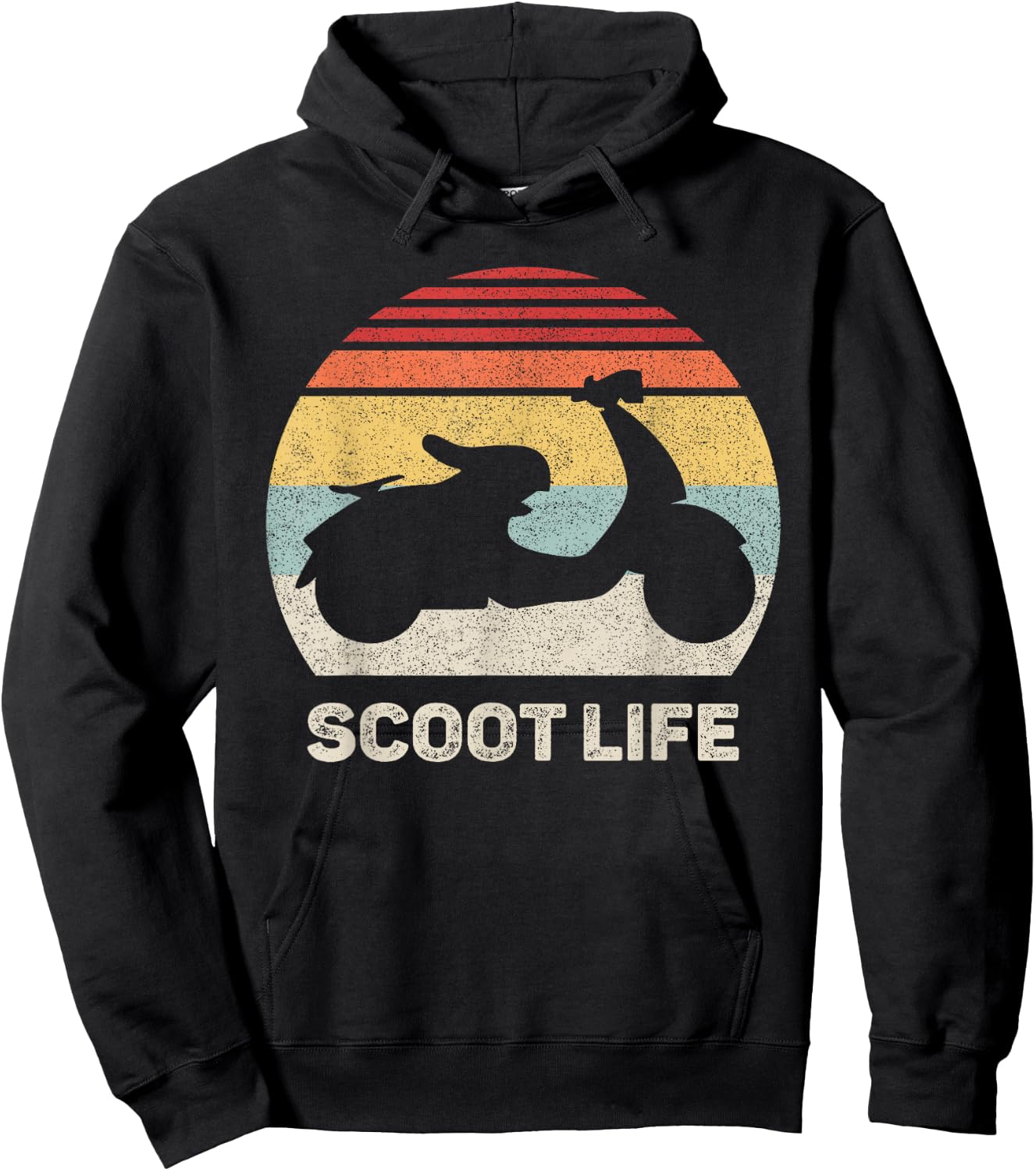 Retro Scoot Life Scooter Shirt Funny Vintage Moped Hoodie - Hoodie | Black