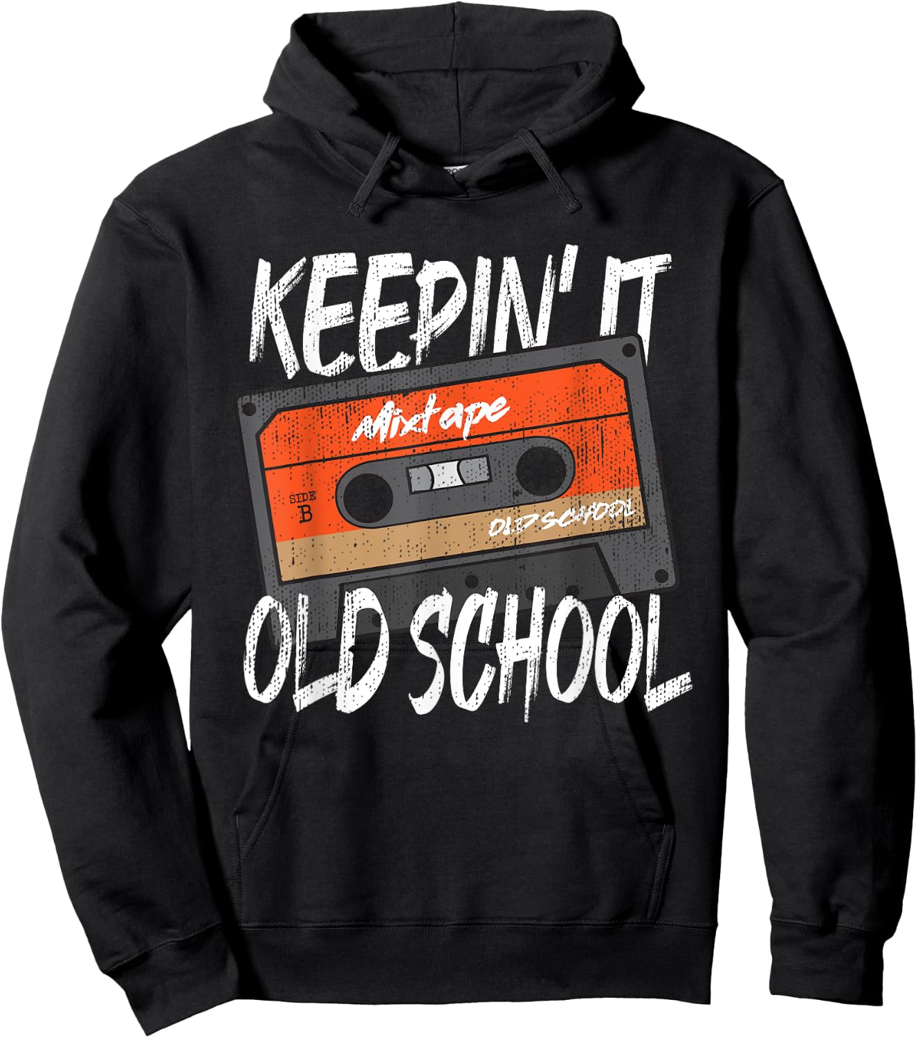 Old School Hip Hop 80s 90s Vintage Mixtape Cassette Tape Hoodie - Hoodie | Black