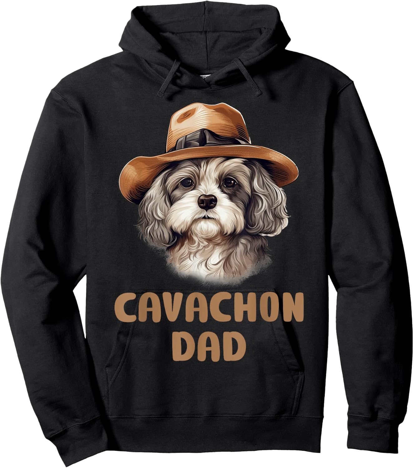 Cute Cavachon Dad Dog Lovers Gift Funny Puppy Cavachon Owner Men Women Kids Hoodie - Hoodie | Black