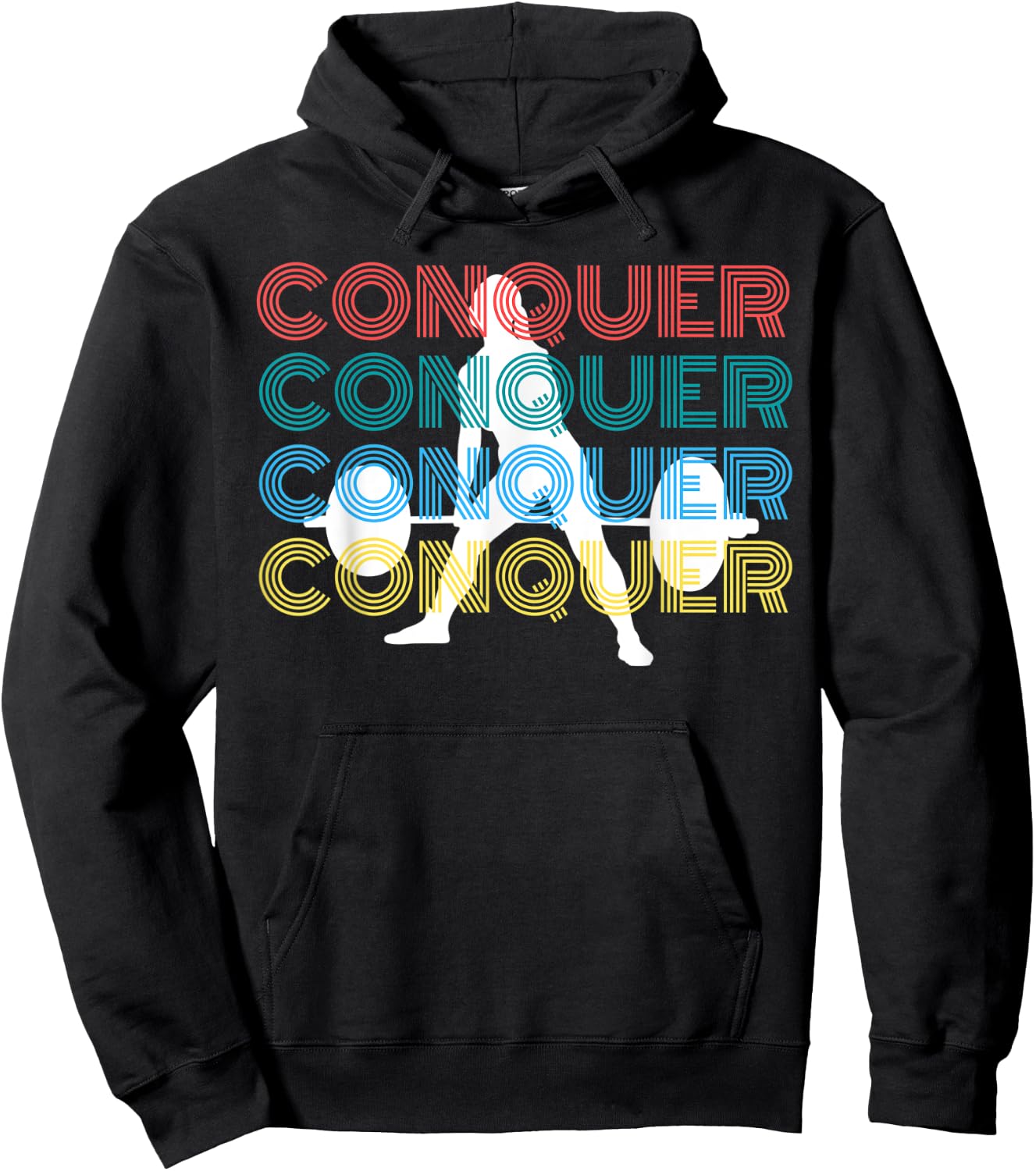 Conquer Deadlift Fitness Weightlifting Gym Workout Hoodie - Hoodie | Black