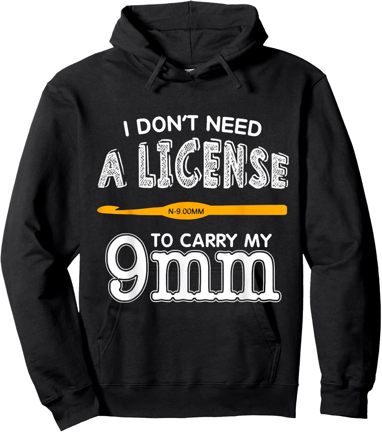 Funny 9mm Hook Knitting Crochet Yarn Craft Lover Gift Hoodie - Hoodie | Black