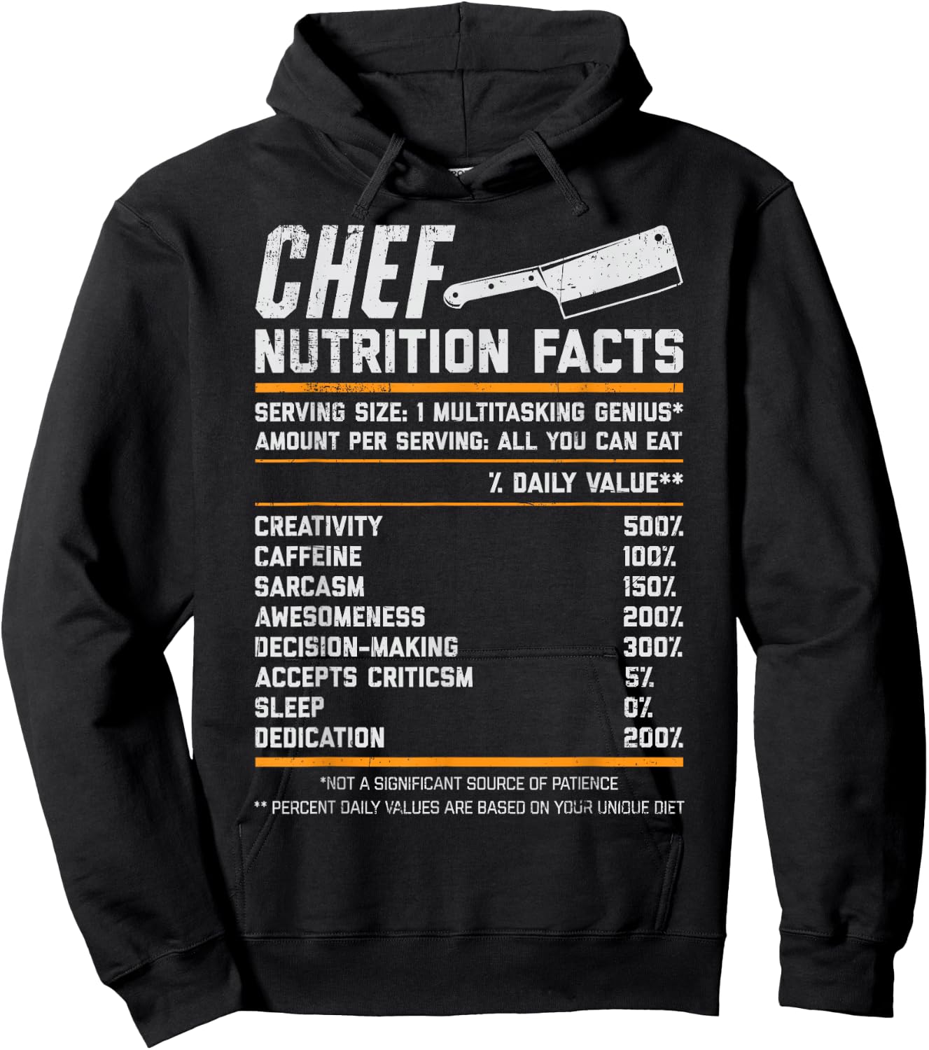 Chef Nutrition Facts Funny Cook Men Women Vintage Cooking Hoodie - Hoodie | Black