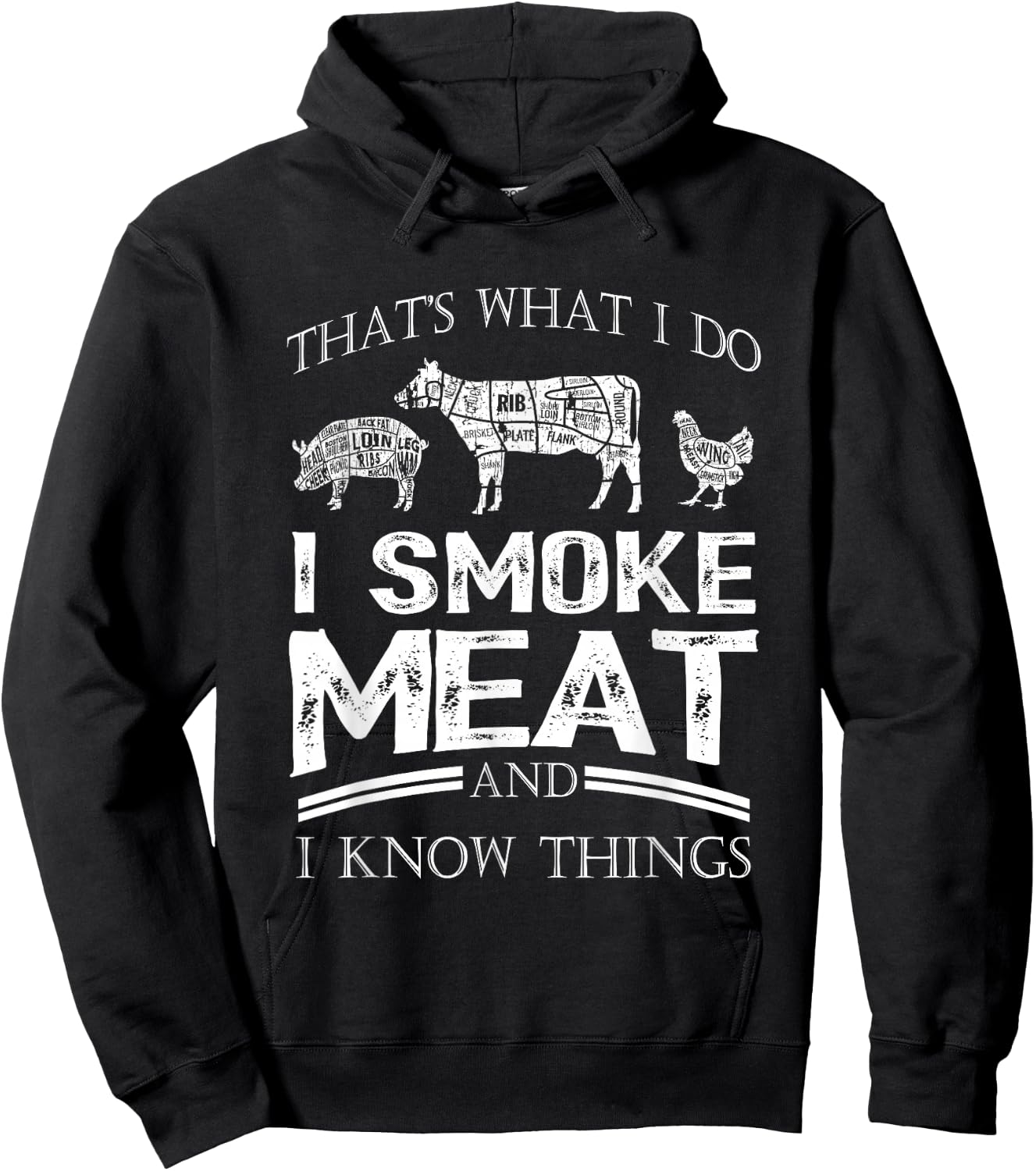 That's What I Do I Smoke Meat I Know Things Funny Smoker BBQ Hoodie - Hoodie | Black