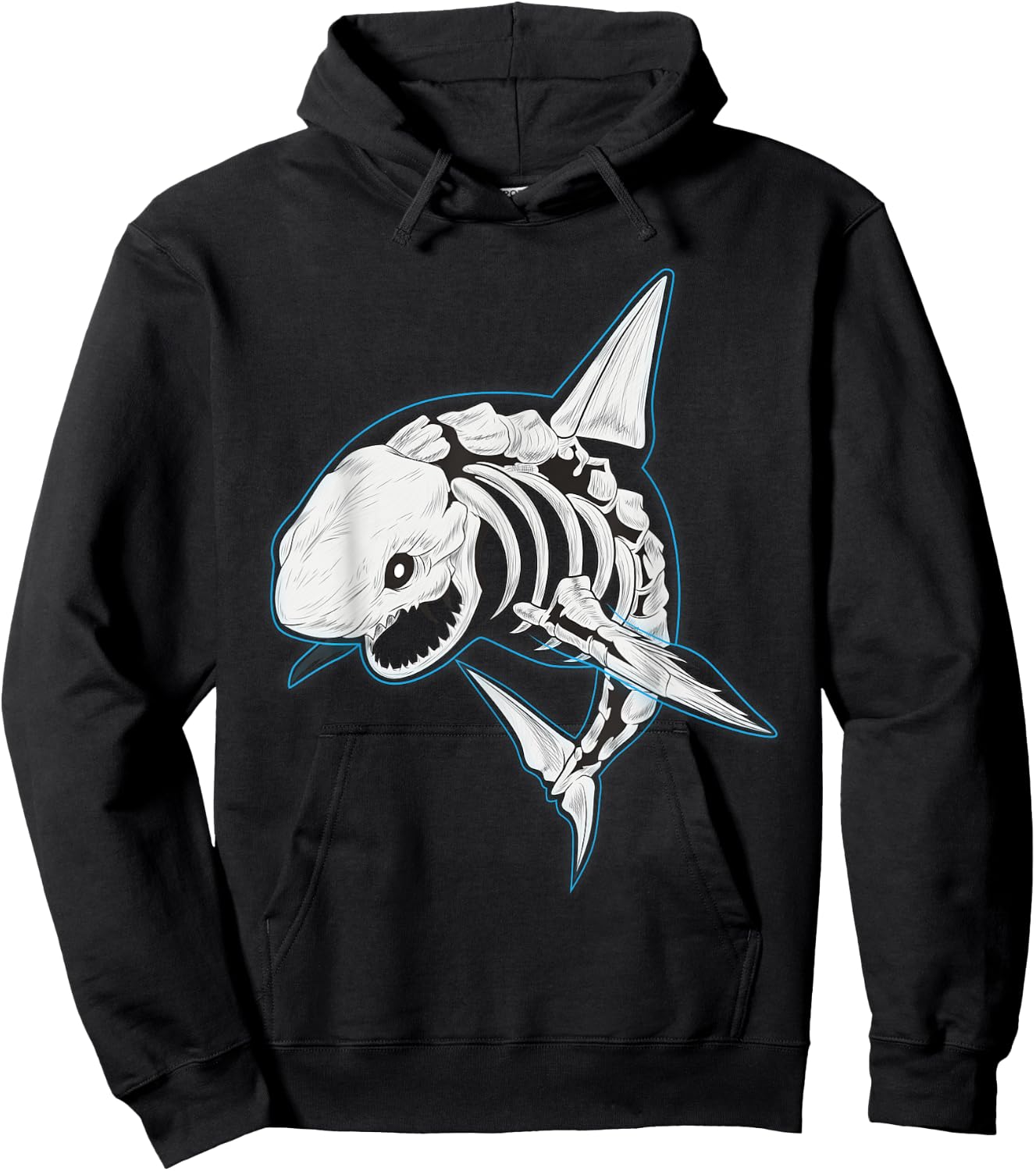 Shark Ghost Shirt Spooky Shark Halloween Costumes Skeleton Hoodie - Hoodie | Black
