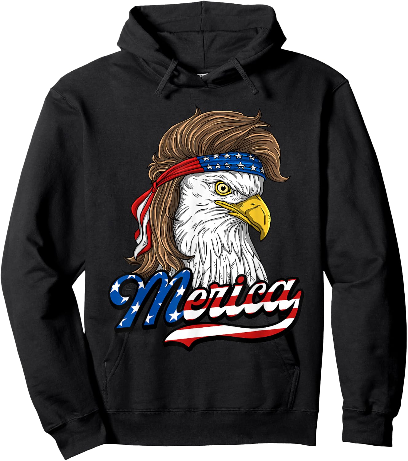 Merica - Patriotic USA Eagle of Freedom - 4th of July Small Hoodie - Hoodie | Black