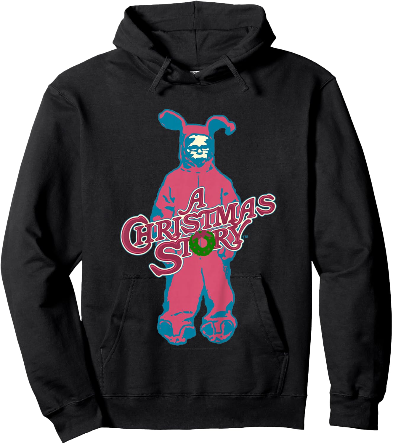 Kids A Christmas Story Ralphie Pink Bunny Suit Logo Hoodie - Hoodie | Black