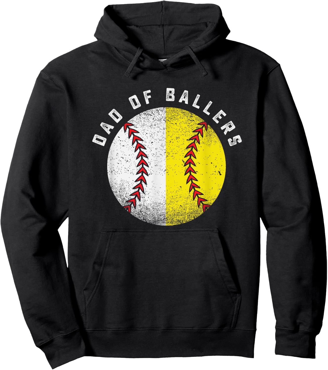 Dad Of Ballers Gift Baseball Softball ball Youth League Hoodie - Hoodie | Black
