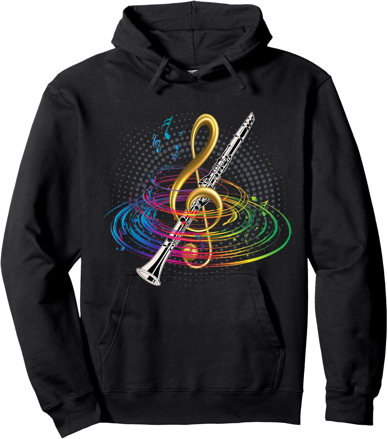 Treble Clef Clarinet Hoodie - Hoodie | Black