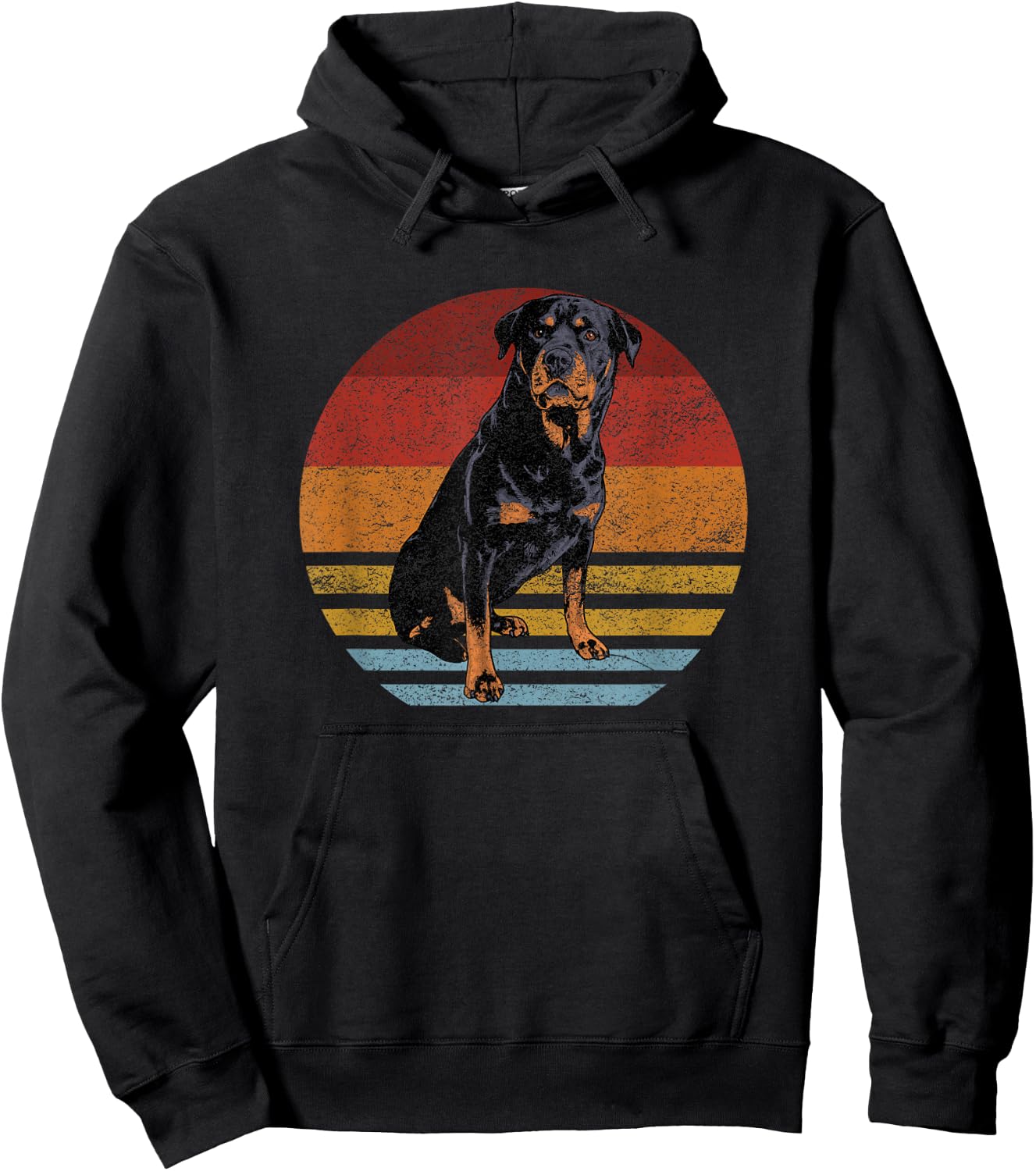 Rottweiler Dog-s Retro Style - Rottie Cool Cute Pet Doglover Hoodie - Hoodie | Black