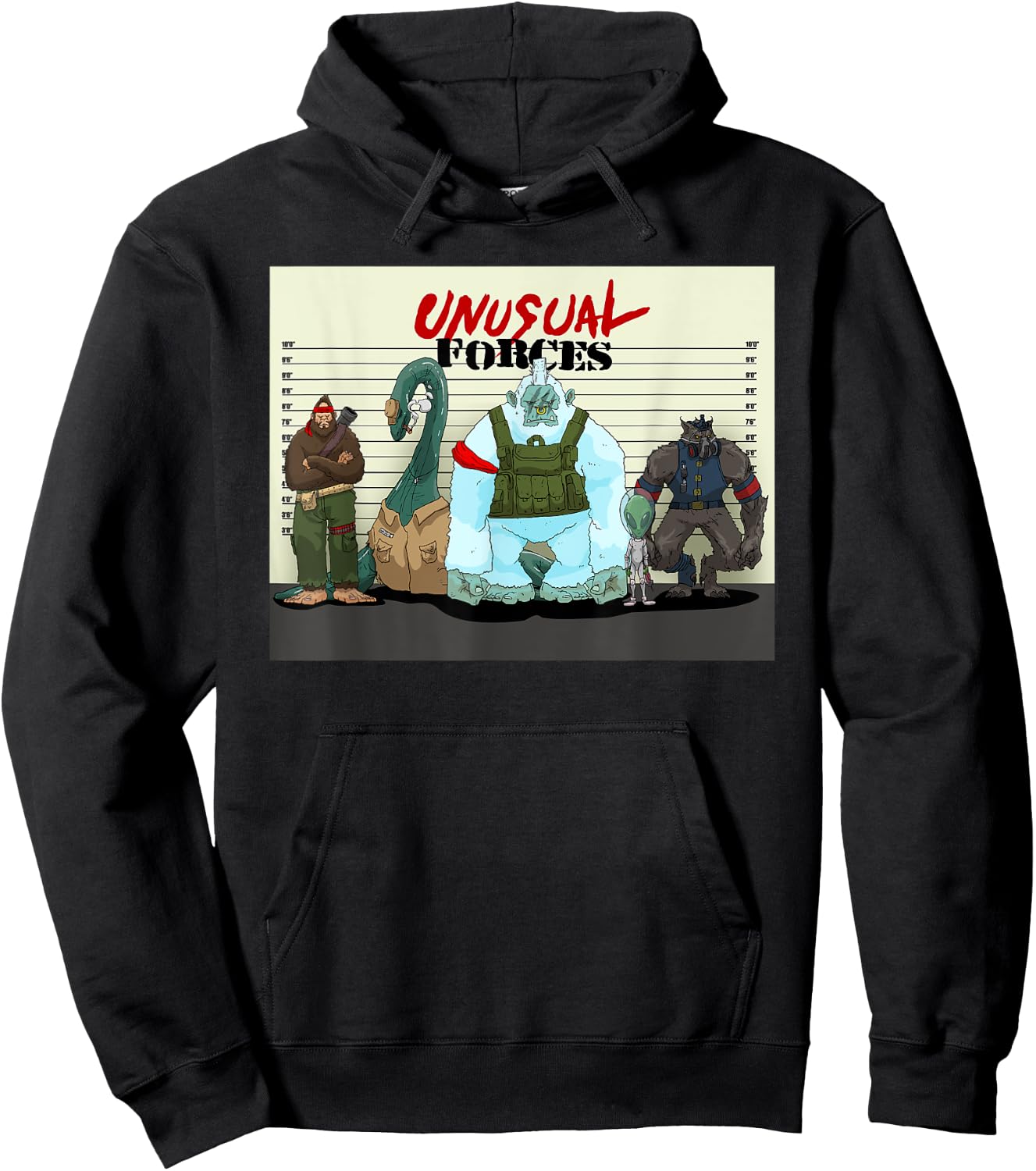 Funny Bigfoot Alien Lochness Monster Werewolf Cryptozoology Hoodie - Hoodie | Black