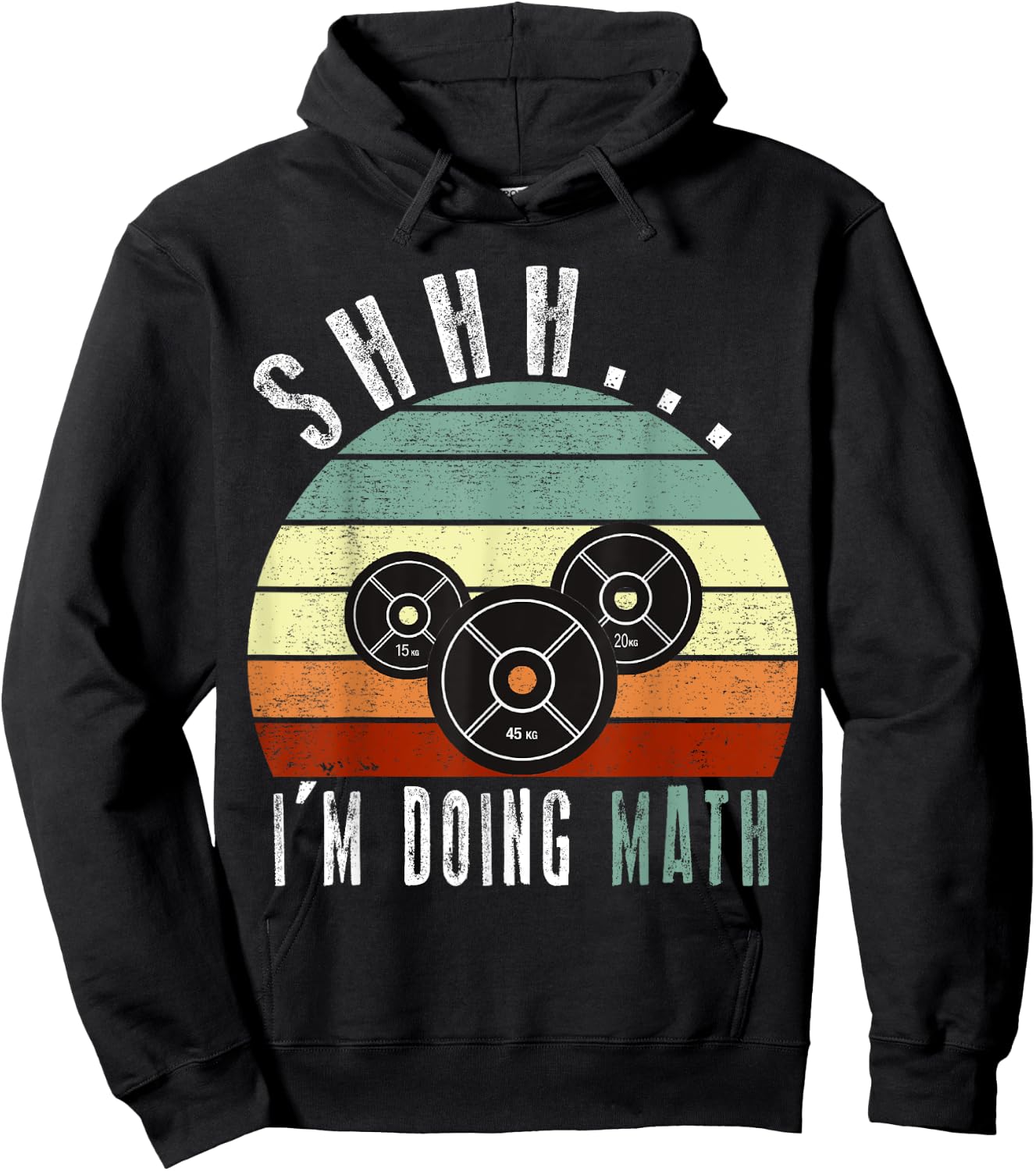 Shhh i'm doing math Weight Lifting Gym Workout retro vintage Hoodie - Hoodie | Black