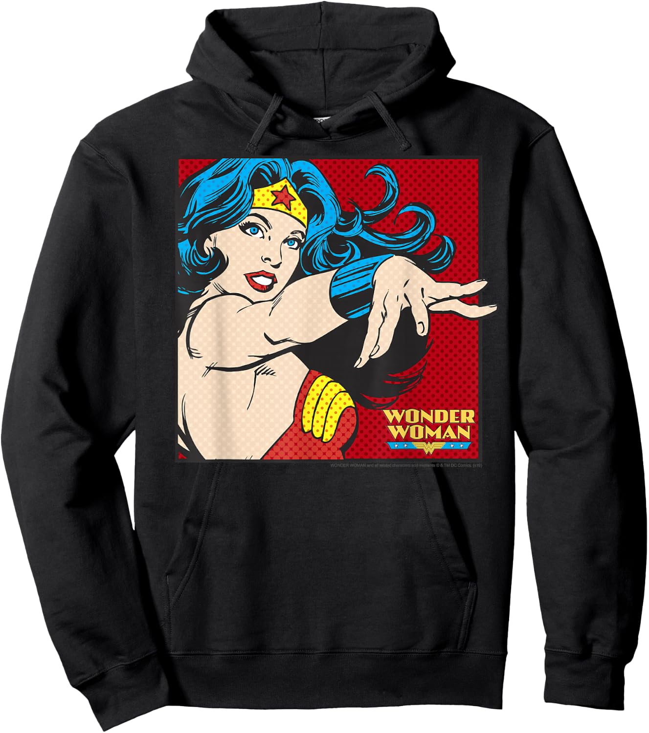 DC Comics Wonder Woman Retro Pop Art Portrait Hoodie - Hoodie | Black