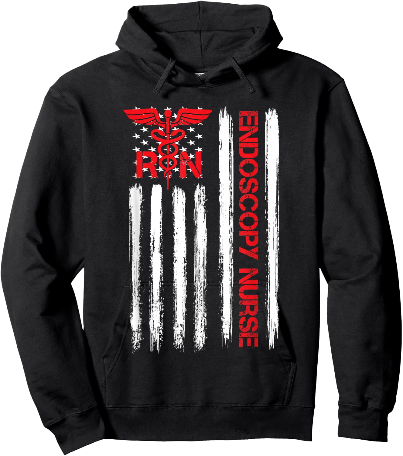 American Flag RN Endoscopy Nurse Gastroenterologist GI Hoodie - Hoodie | Black