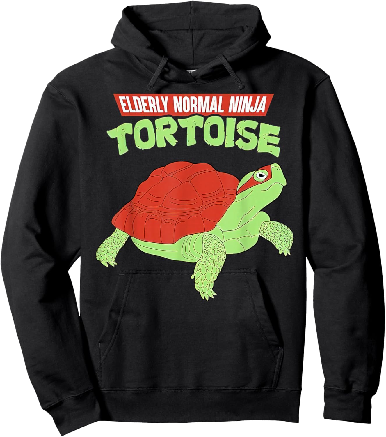 Vintage Elderly Normal Ninja Tortoise Hoodie - Hoodie | Black