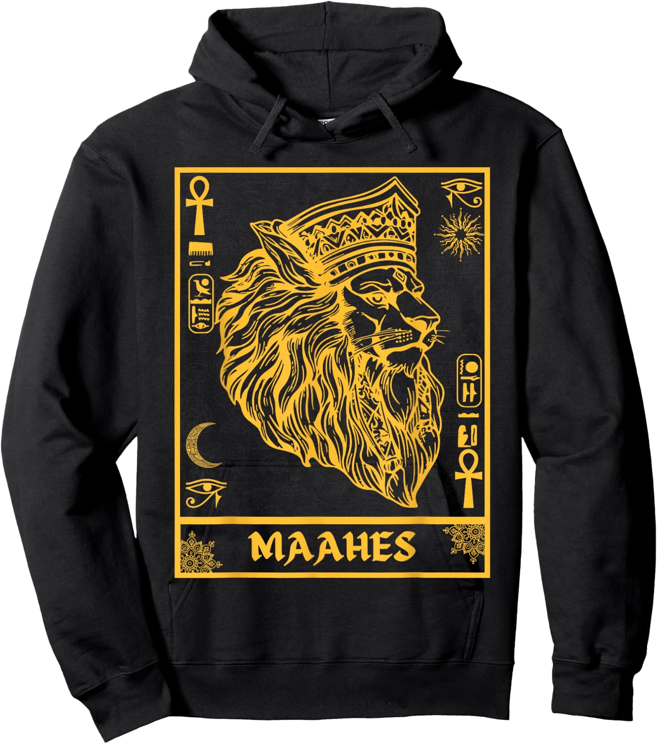 Ancient Egypt Maahes Egyptian War God Kemetic Art Hoodie - Hoodie | Black