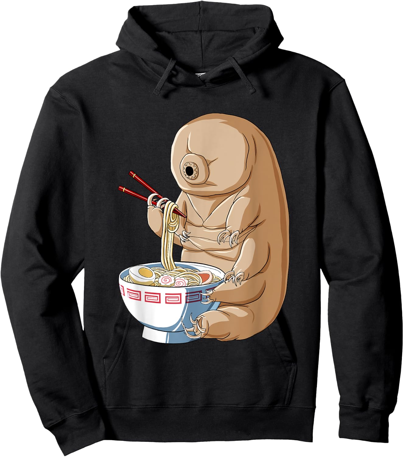Funny Japanese Kawaii Ramen Noodles Water Bear Tardigrade Hoodie - Hoodie | Black