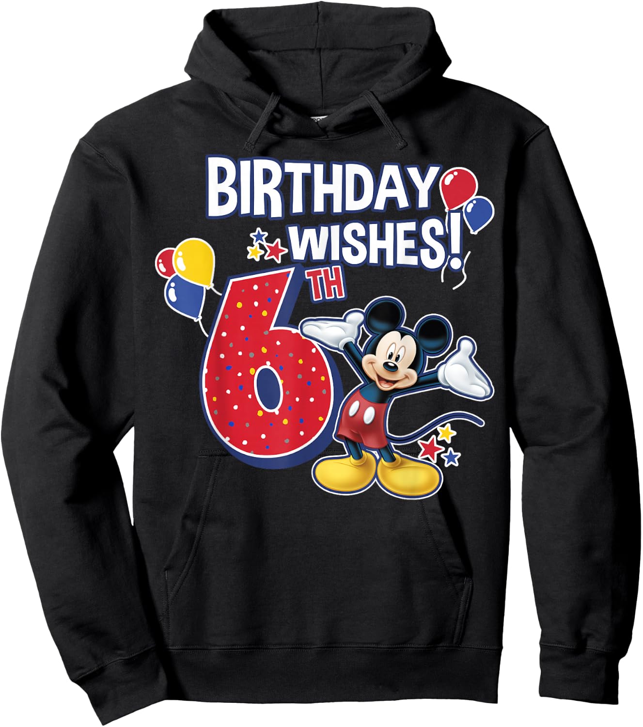 Disney Mickey and Friends Mickey Mouse 6th Birthday Wishes Hoodie - Hoodie | Black