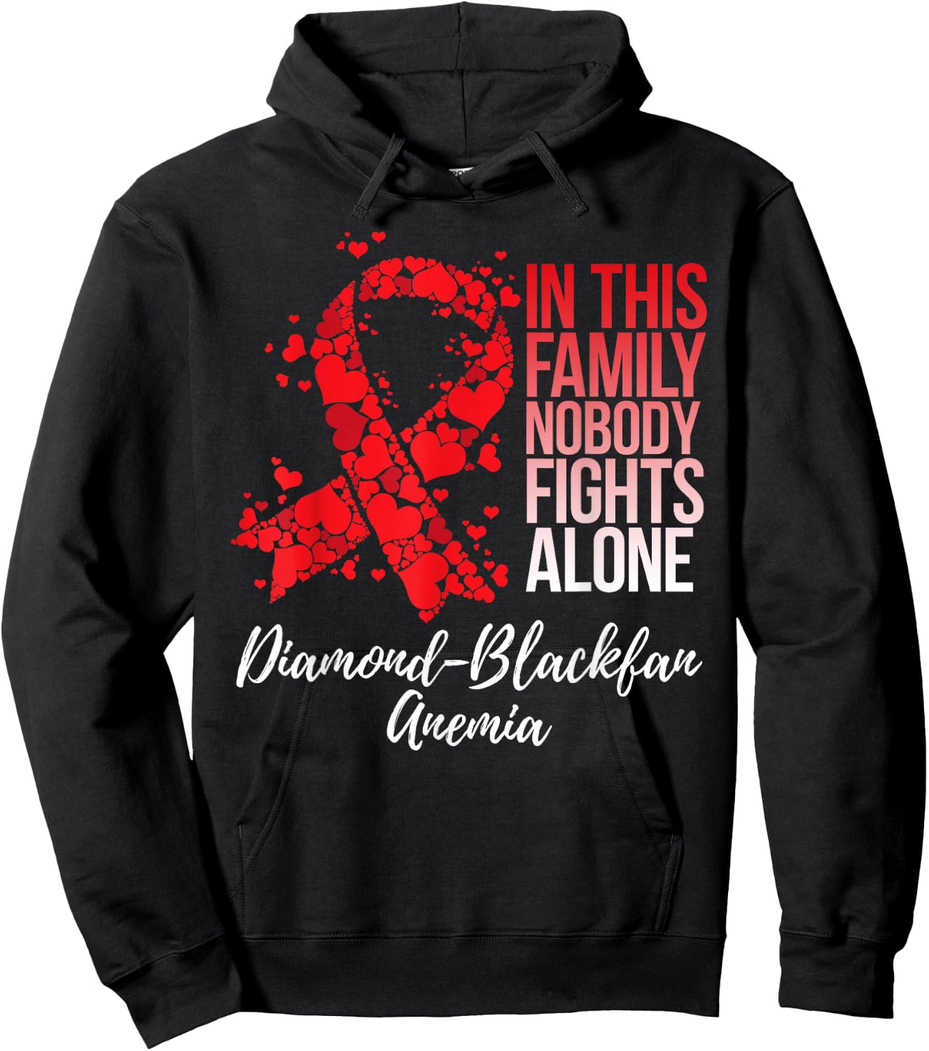 Family Support Diamond–Blackfan Anemia DBA Awareness Hoodie - Hoodie | Black