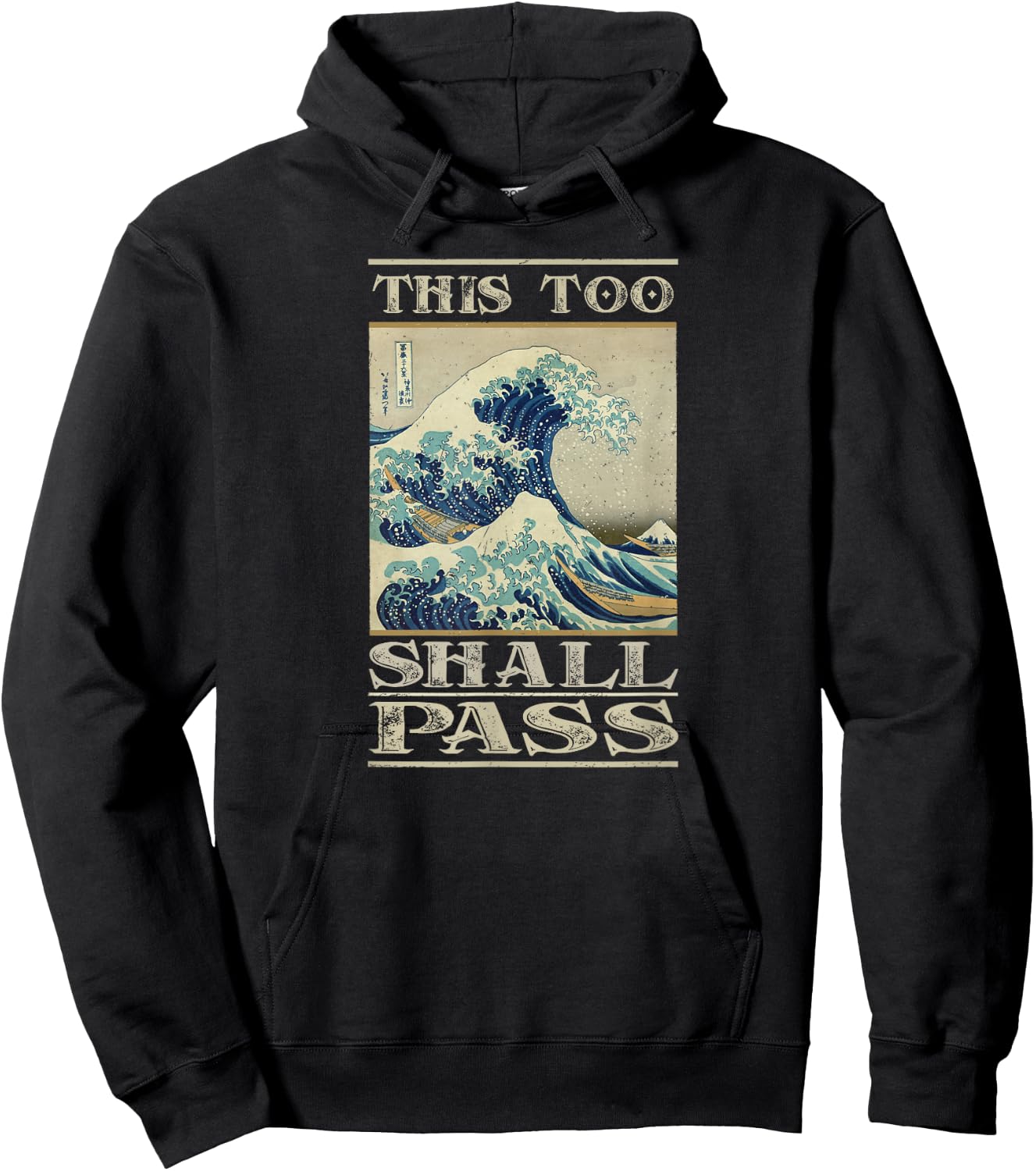This Too Shall Pass - Great Wave Hoodie - Hoodie | Black