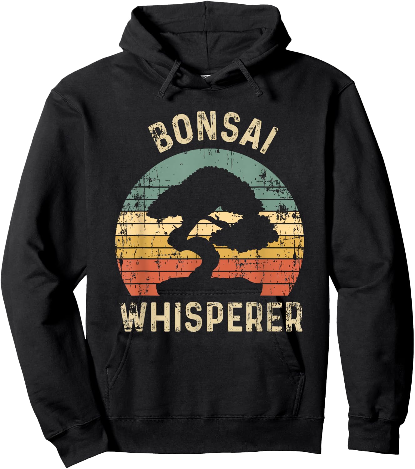 Bonsai Tree Whisperer Japanese Gardener Sunset Funny Gift Hoodie - Hoodie | Black