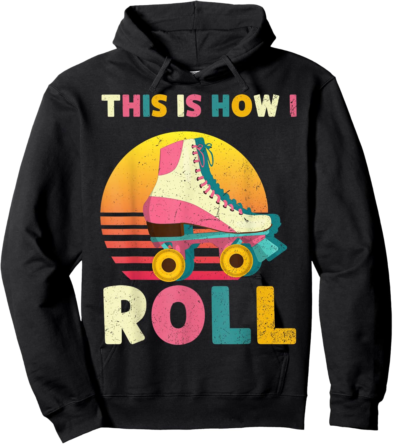 This Is How I Roll Retro Roller Skate Vintage Skater Skating Hoodie - Hoodie | Black
