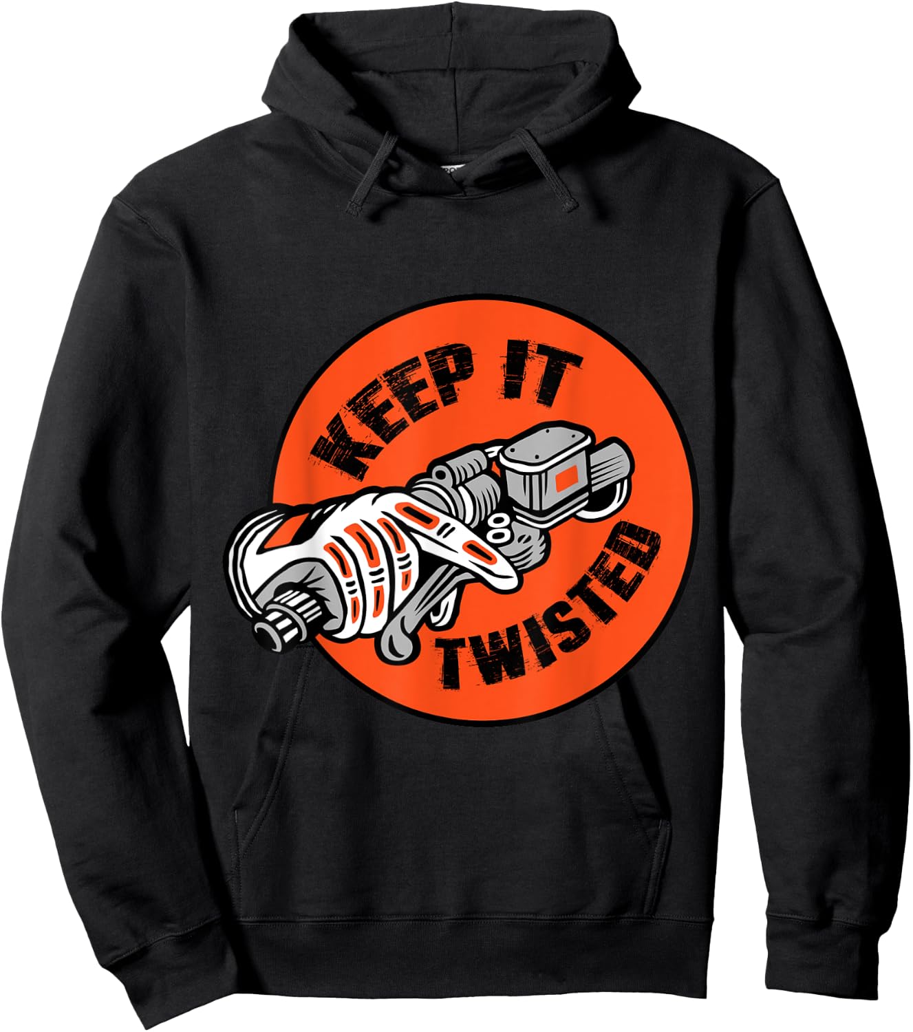 Motorcycle Biker Keep It Twisted Funny & Vintage Hoodie - Hoodie | Black