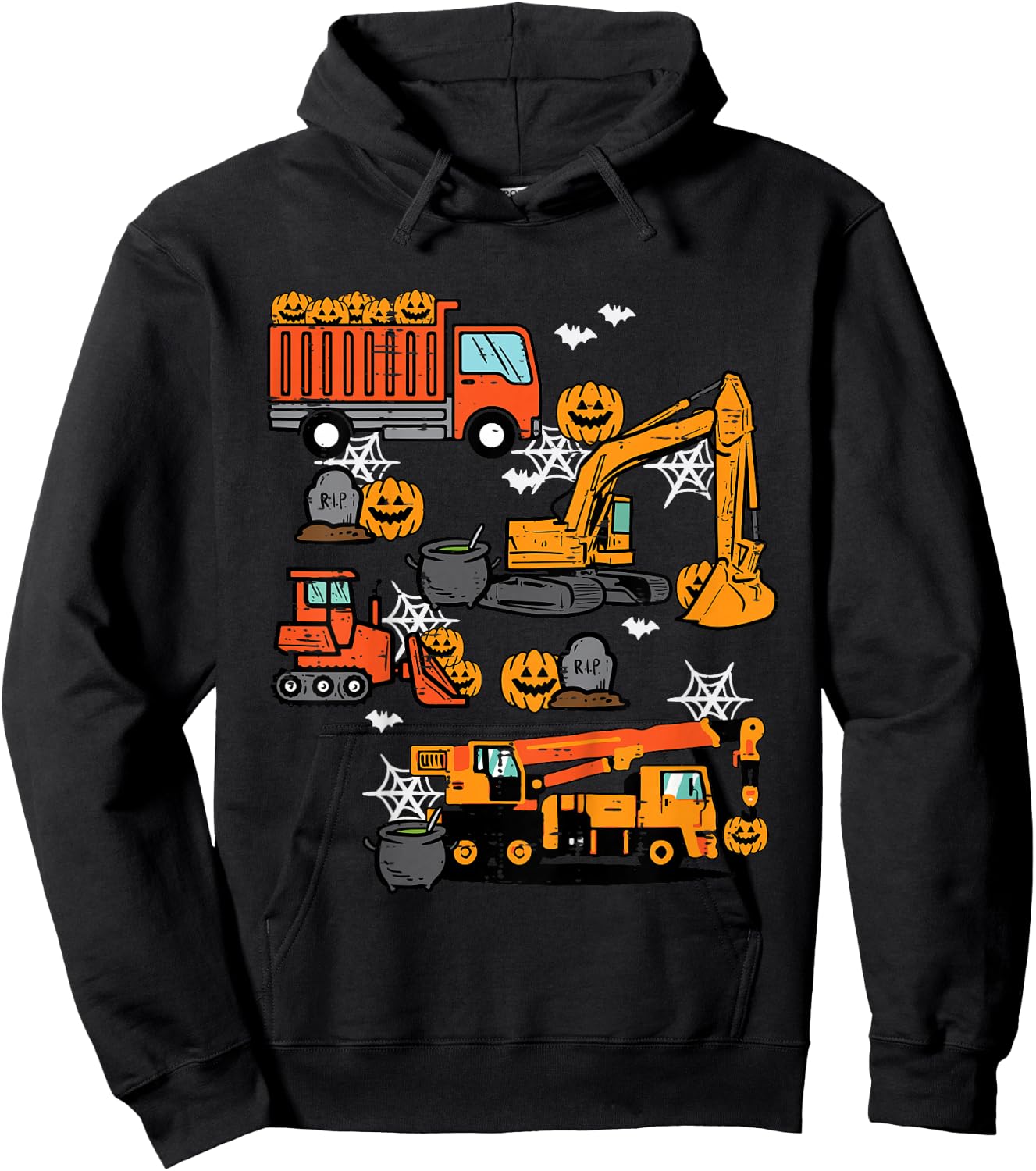 Kids Halloween Construction Trucks Costume Toddler Boys Youth Hoodie - Hoodie | Black