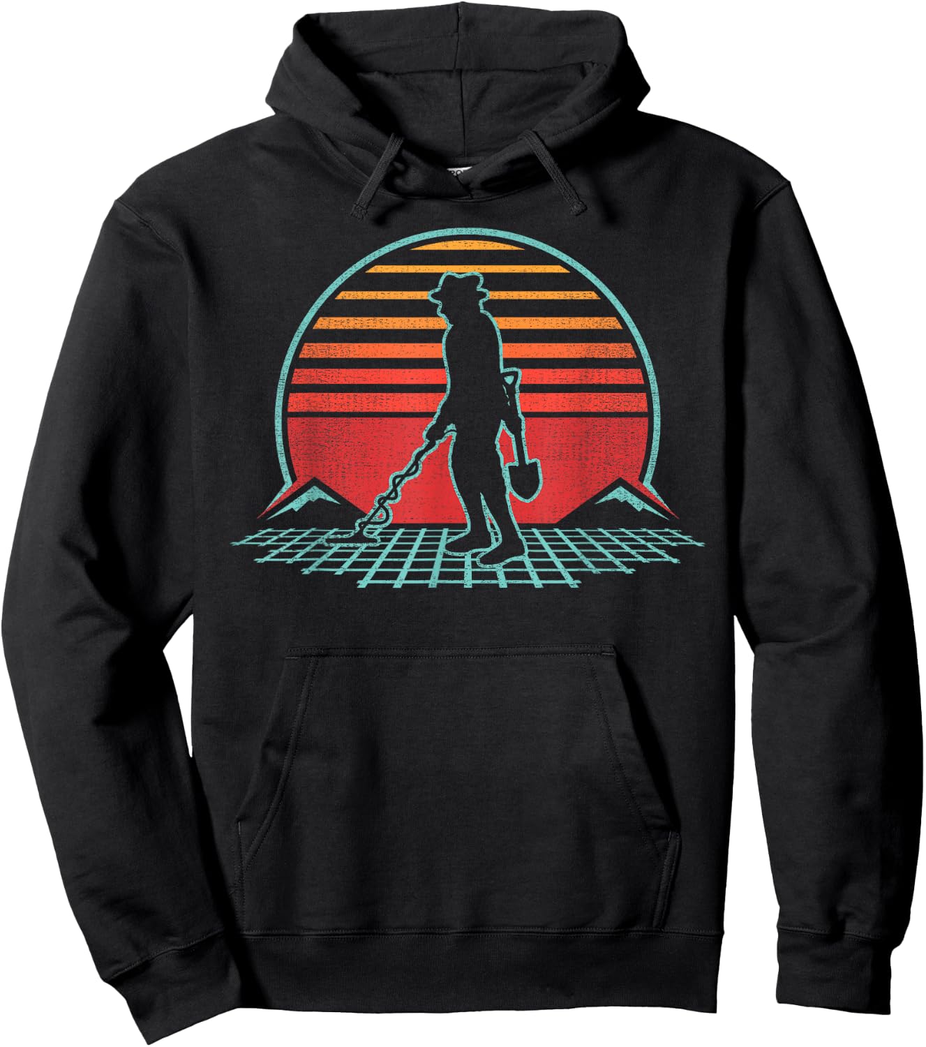 Metal Detecting Detector Retro Vintage 80s Style Gift Hoodie - Hoodie | Black