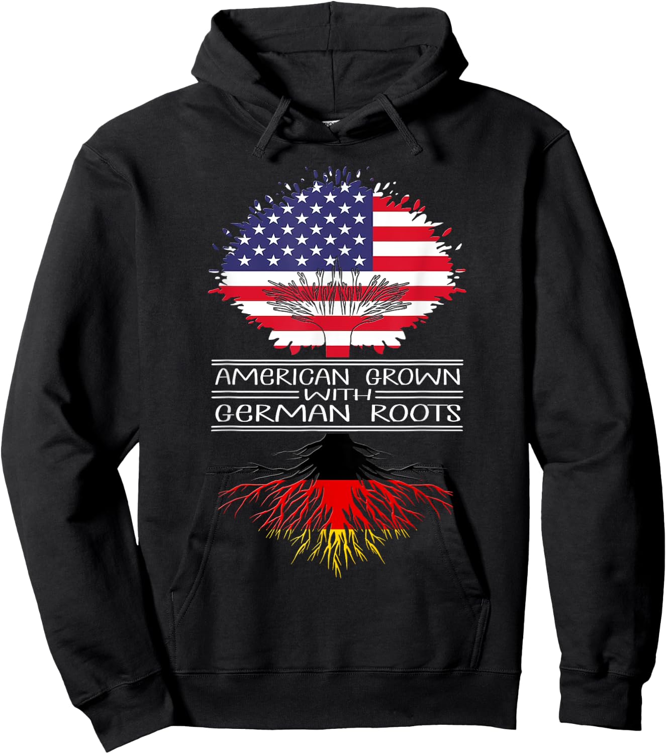 American Grown With German Roots Germany Us German American Hoodie - Hoodie | Black