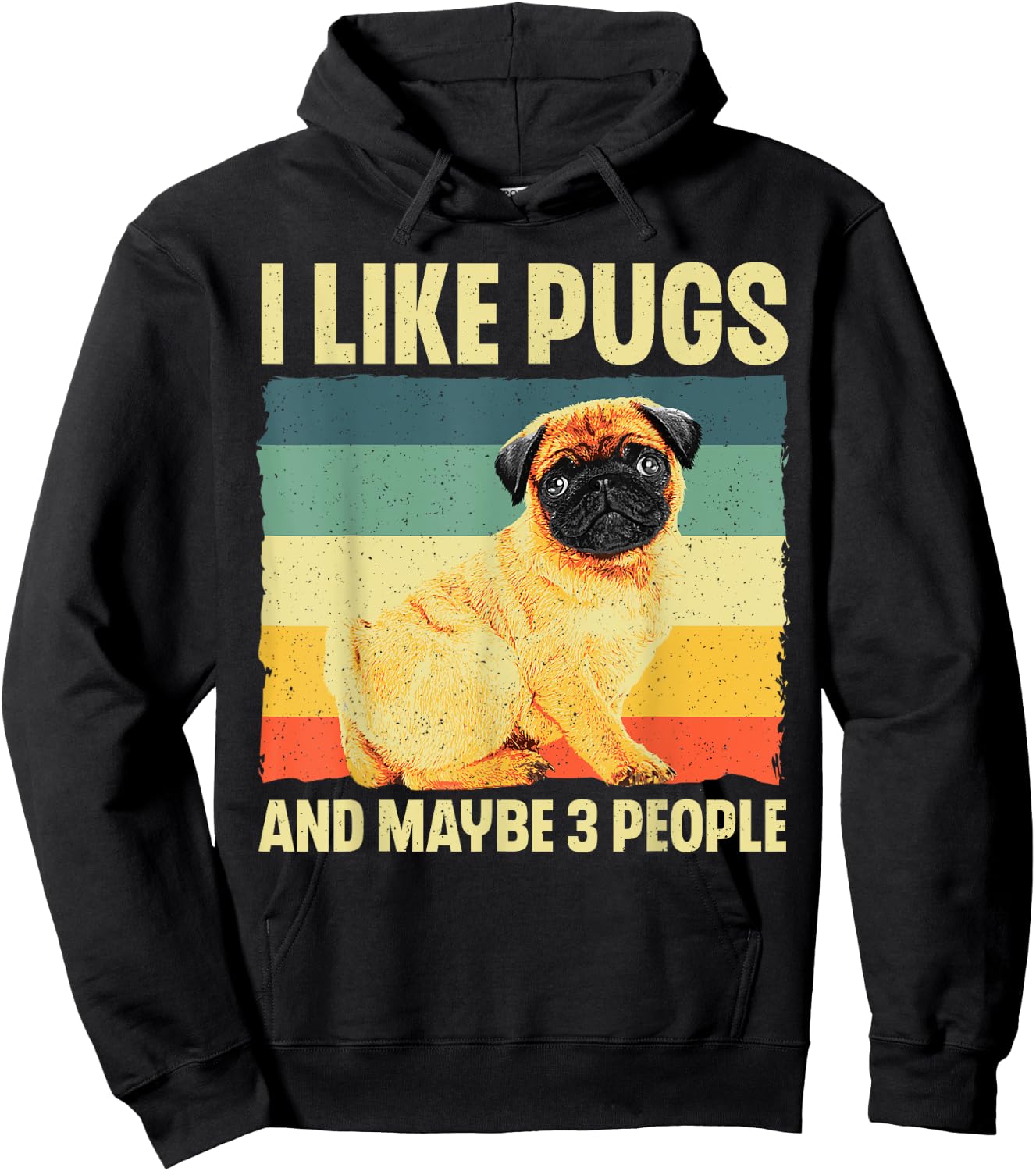 Cool Pug Design Women Puppy Pet Dog Breed Pug Lover Hoodie - Hoodie | Black