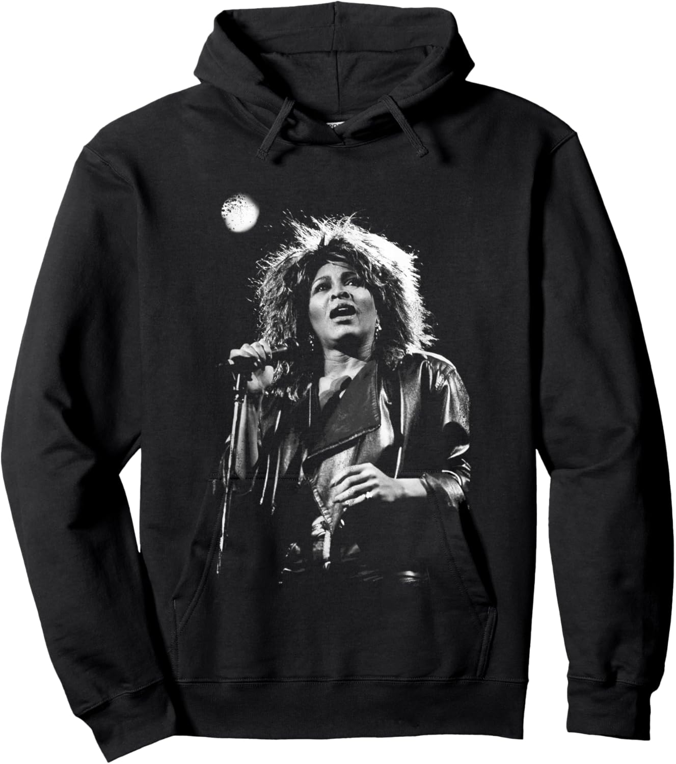 Queen Of Rock N Roll Tina Turner Live B&W By Stephen Wright Hoodie - Hoodie | Black