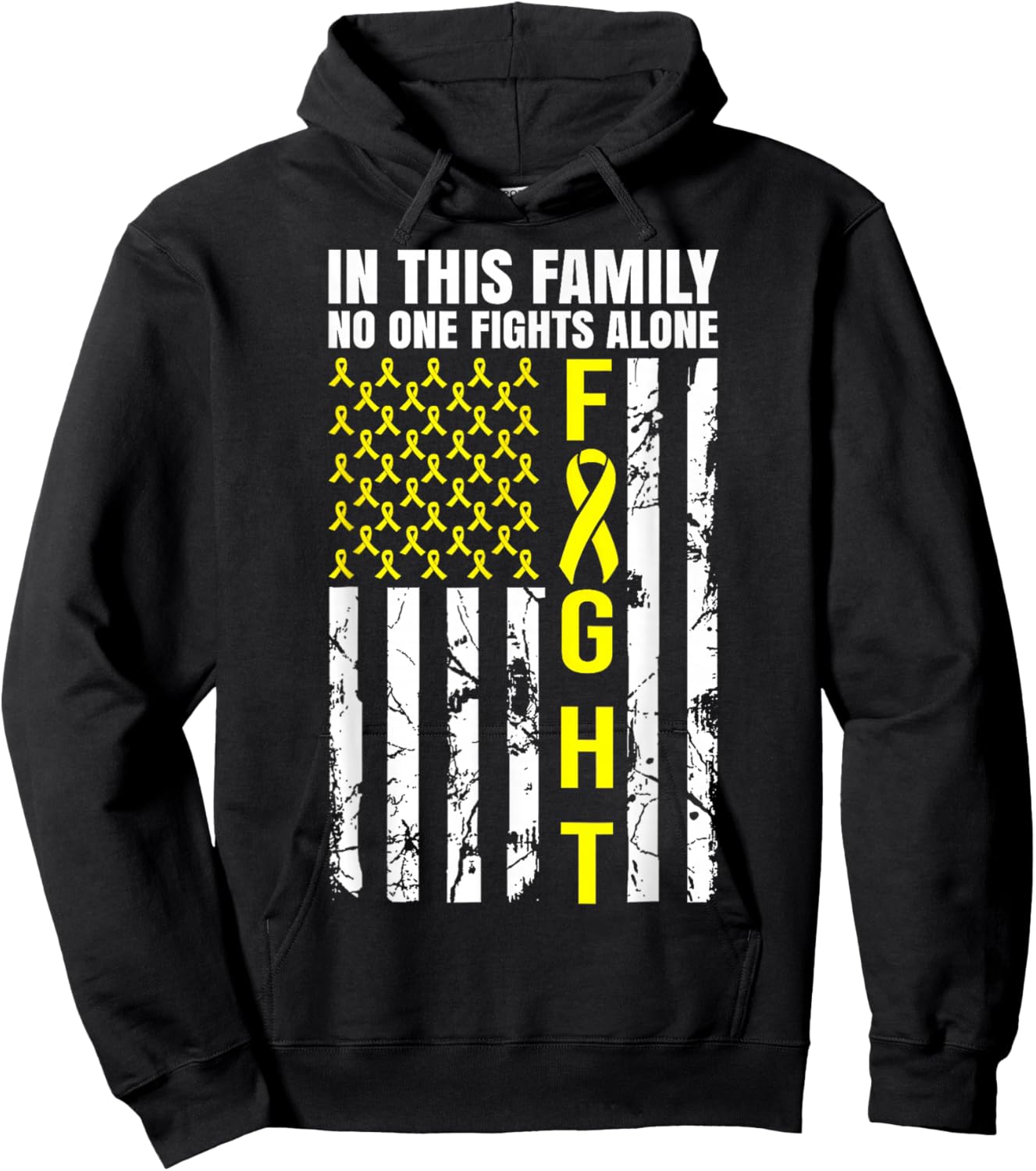 In This Family No One Fight Alone Sarcoma Awareness Hoodie - Hoodie | Black