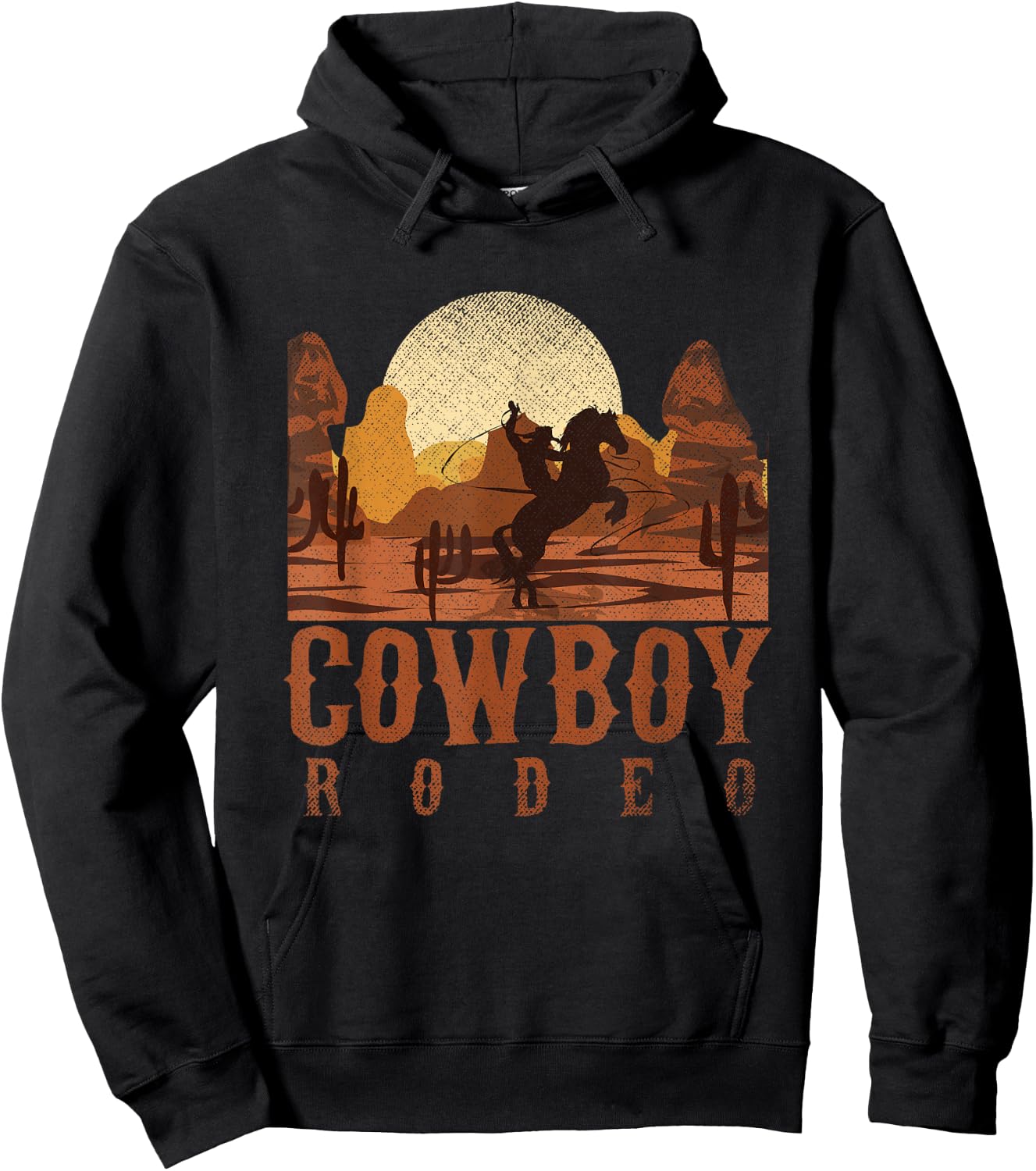 Cowboy Rodeo Western Texan Gift Horseback Riding Cowboy Hoodie - Hoodie | Black