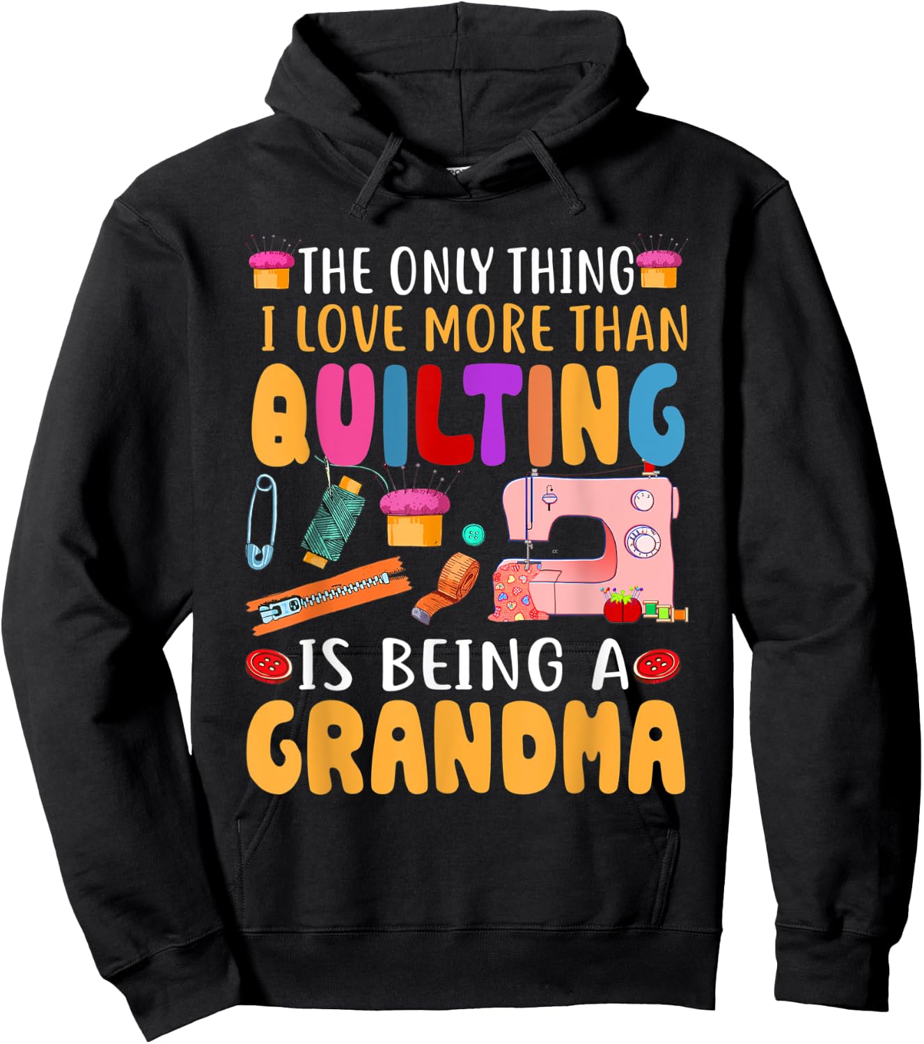 Quilting Sewing Quilt Grandma Gift Quilter Mothers Day Hoodie - Hoodie | Black
