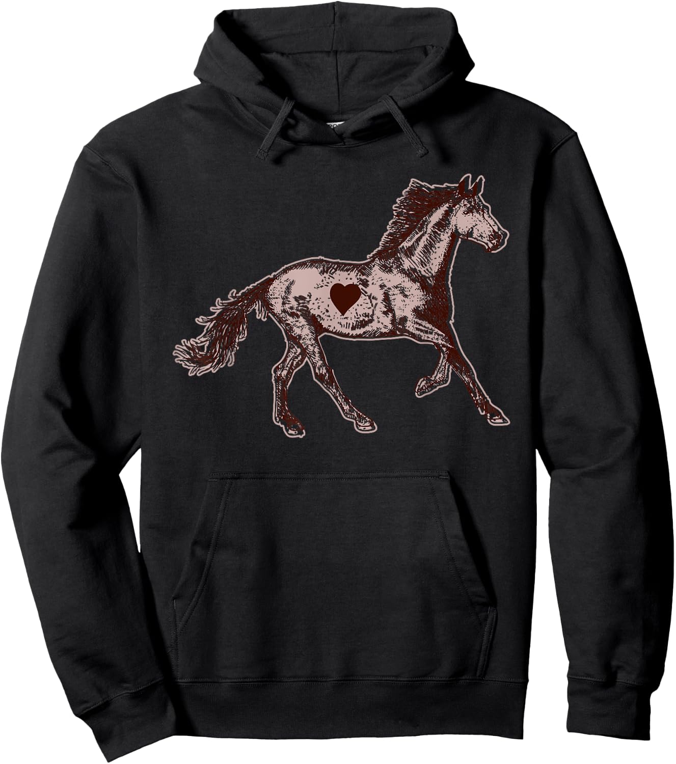 Girl Horse Riding Loves Horses Riding Girl Farm Rider Animal Hoodie - Hoodie | Black