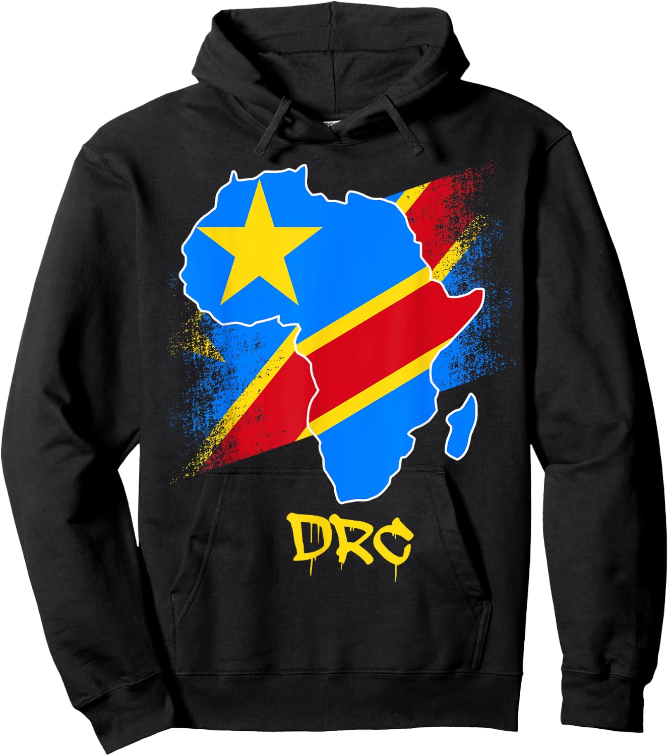 DR Congo flag in Africa Map Love RDC DRC Republic Of Congo Hoodie - Hoodie | Black