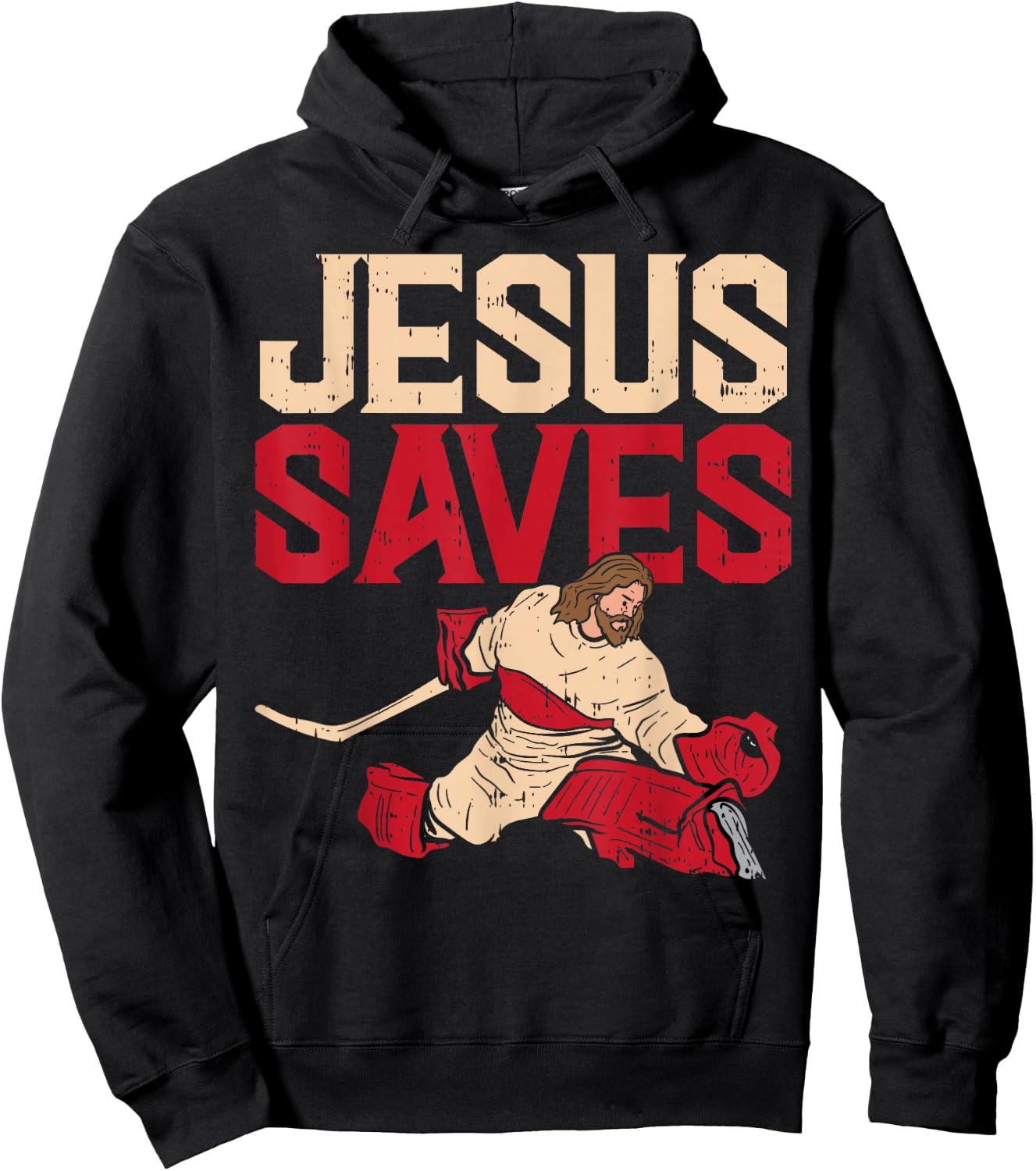 Jesus Saves Ice Hockey Goalie Sport Religious Christian Gift Hoodie - Hoodie | Black