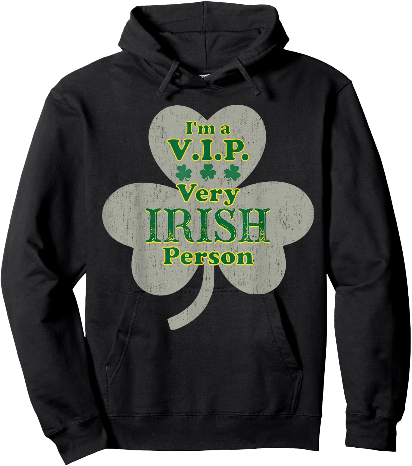 V.I.P. Very Irish Person Funny St Patricks Day Party Hoodie - Hoodie | Black