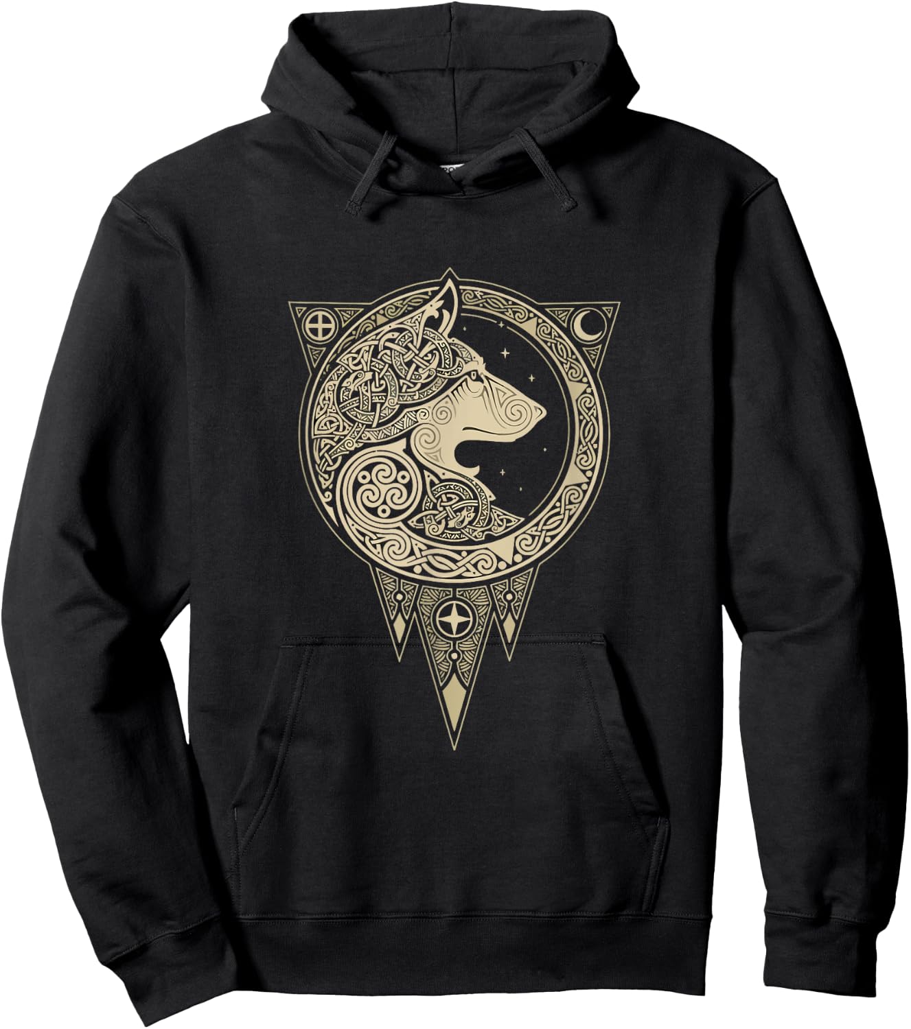 celtic mythology fenrir Wolf runes Hoodie - Hoodie | Black