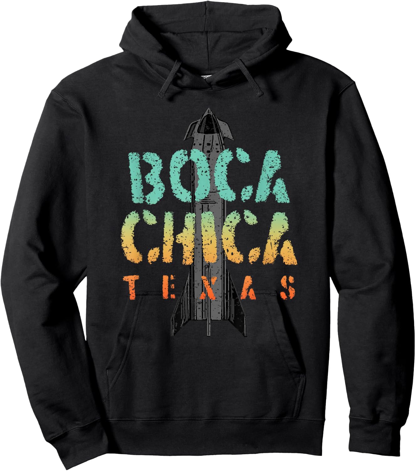 Boca Chica Texas Starship Cool Retro Hoodie - Hoodie | Black